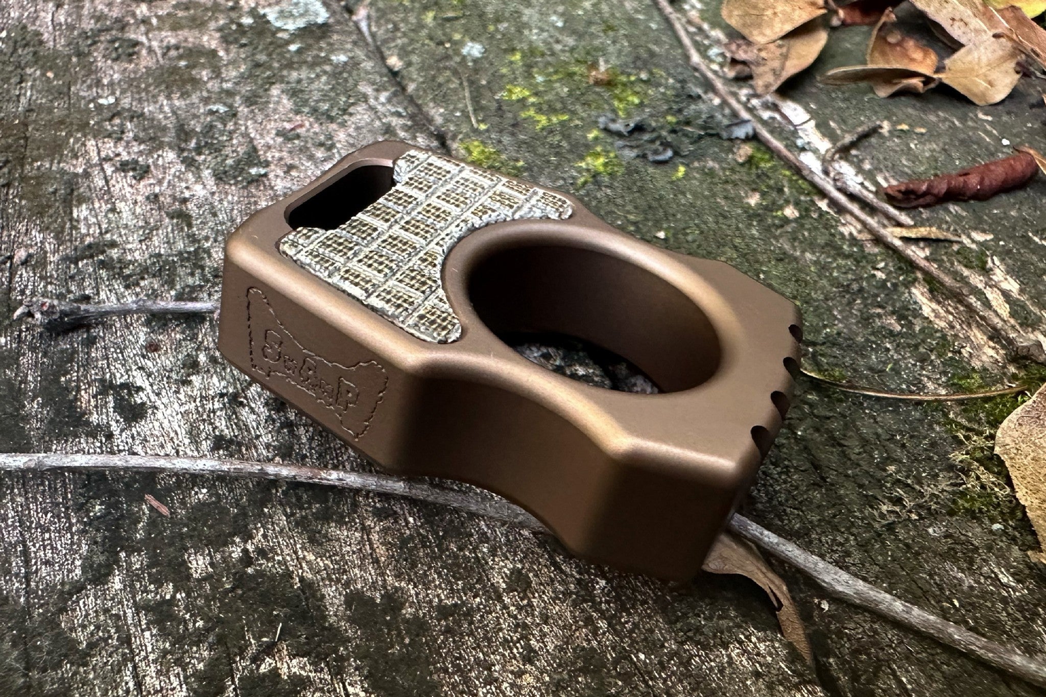 Semi-Custom Aluminum Bottle Opener Keychain Swampy Whale Bronze Anodized