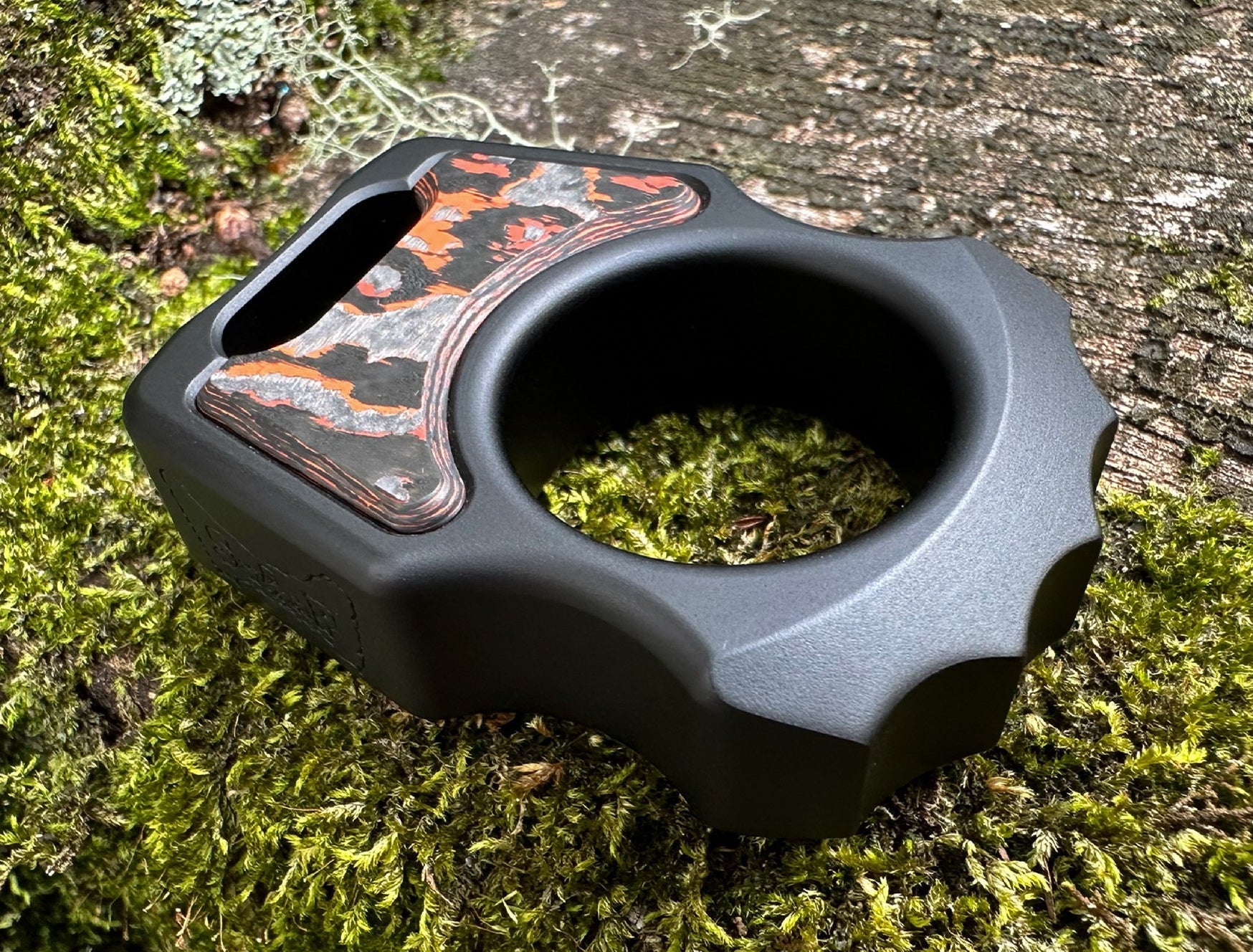 Semi-Custom Aluminum EDC Keychain Swampy Alligator Black