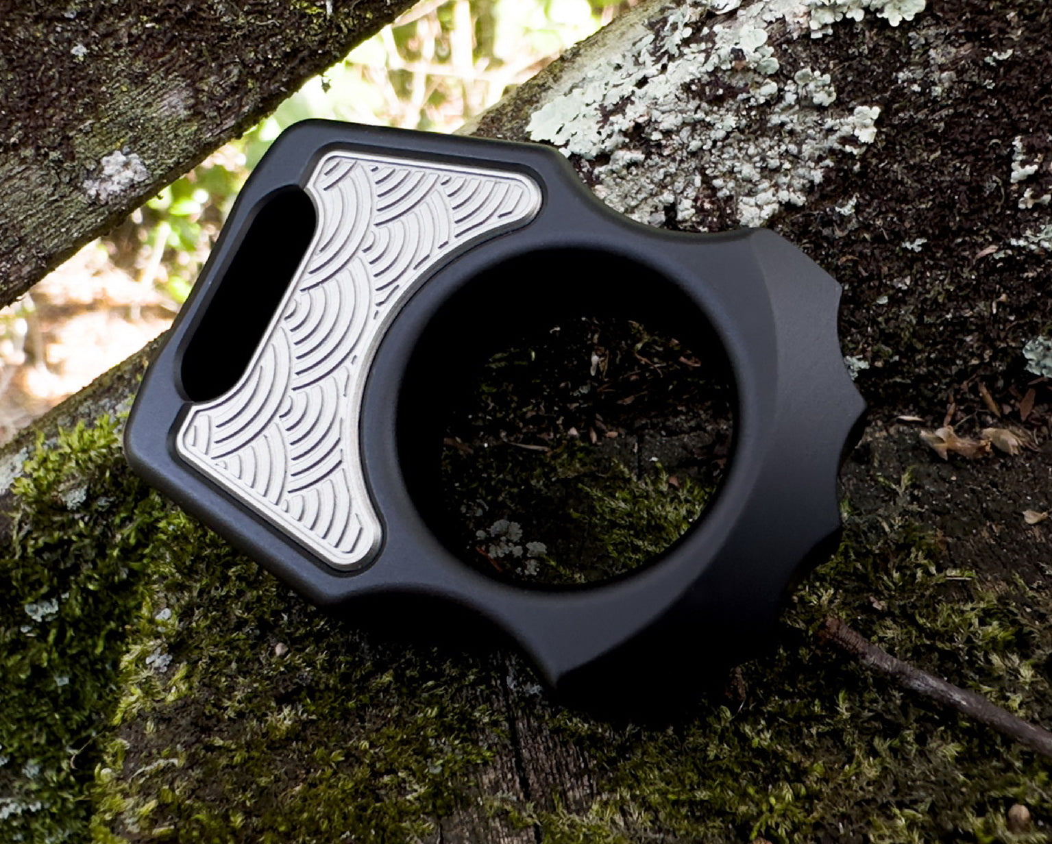 Semi-Custom Aluminum EDC Keychain Swampy Alligator Black