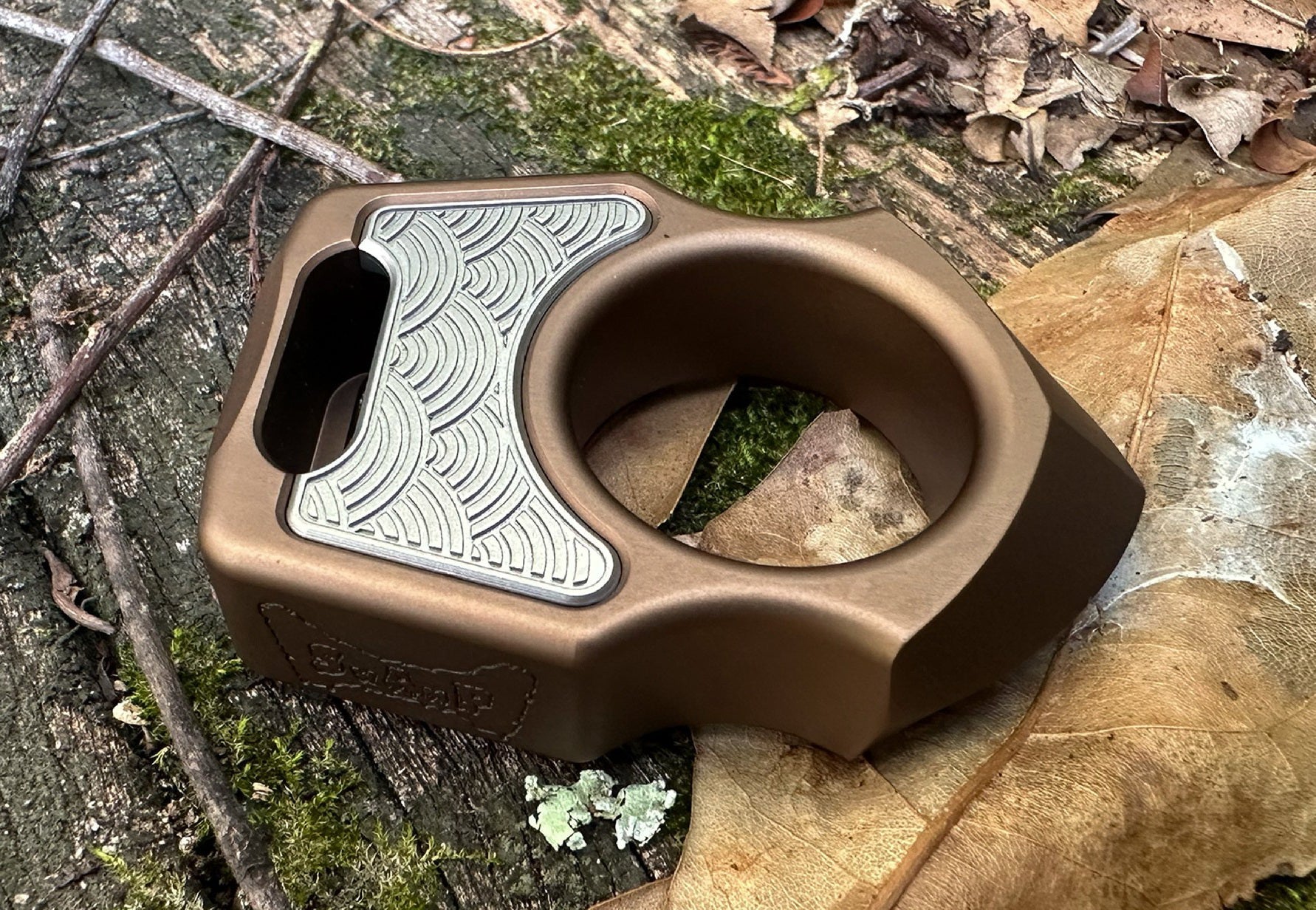 Semi-Custom Aluminum EDC Keychain Swampy Shark Bronze Anodized