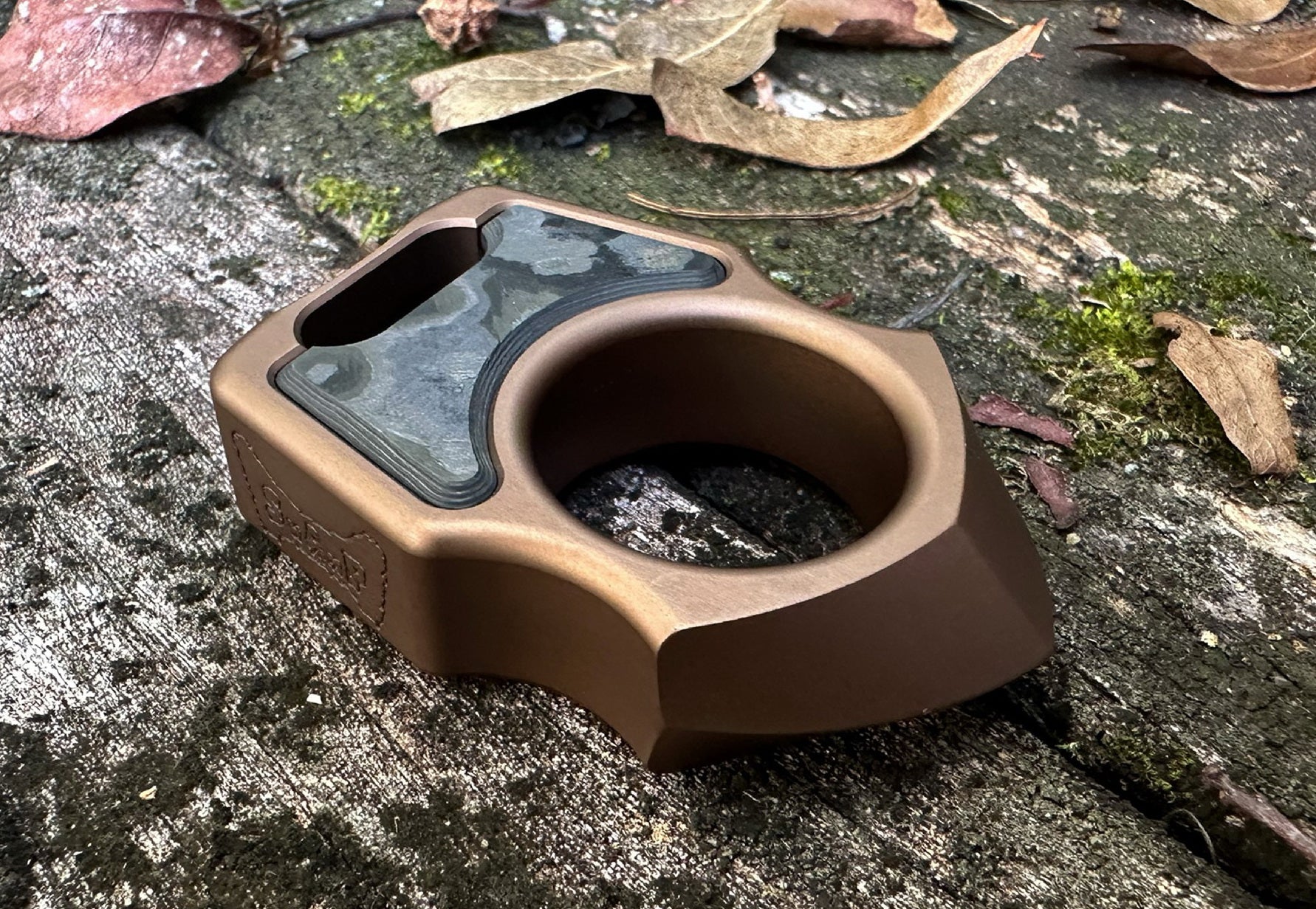 Semi-Custom Aluminum EDC Keychain Swampy Shark Bronze Anodized