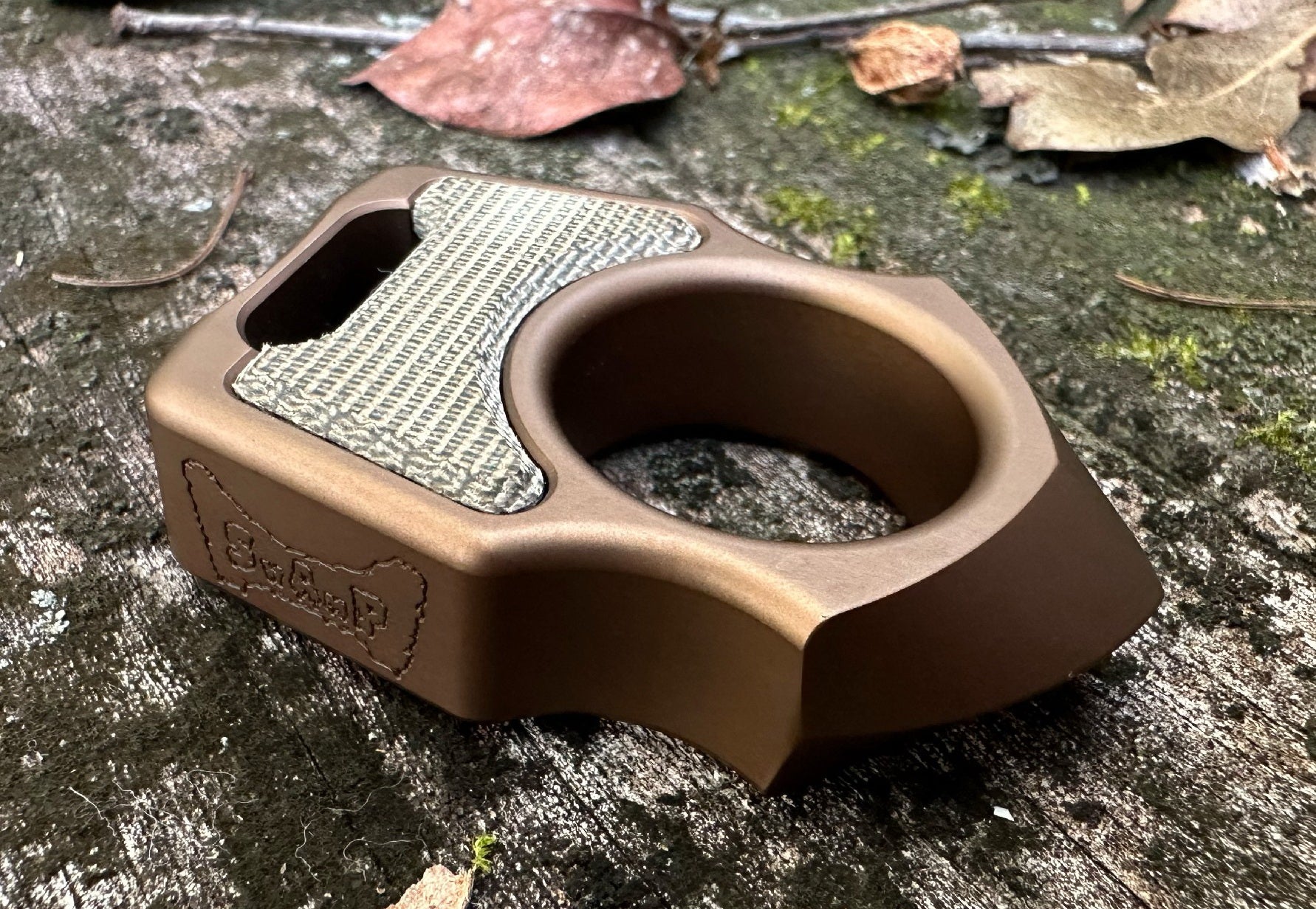 Semi-Custom Aluminum EDC Keychain Swampy Shark Bronze Anodized