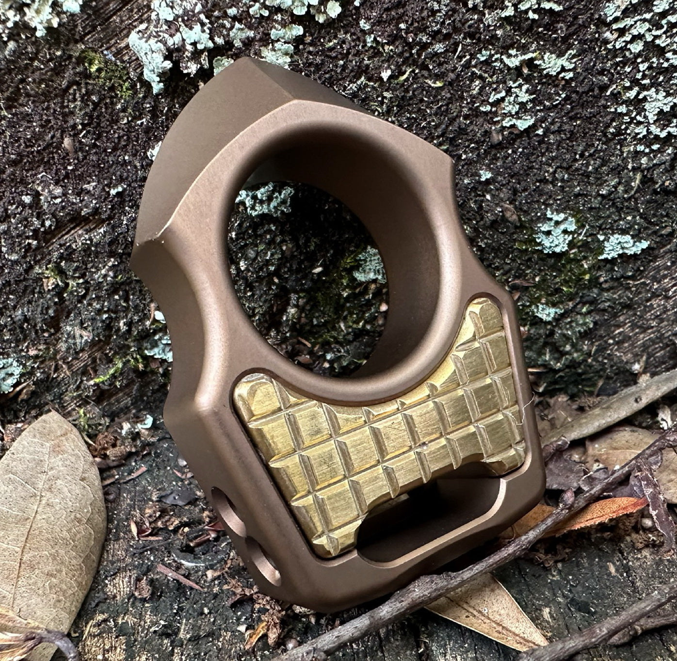 Semi-Custom Aluminum EDC Keychain Swampy Shark Bronze Anodized