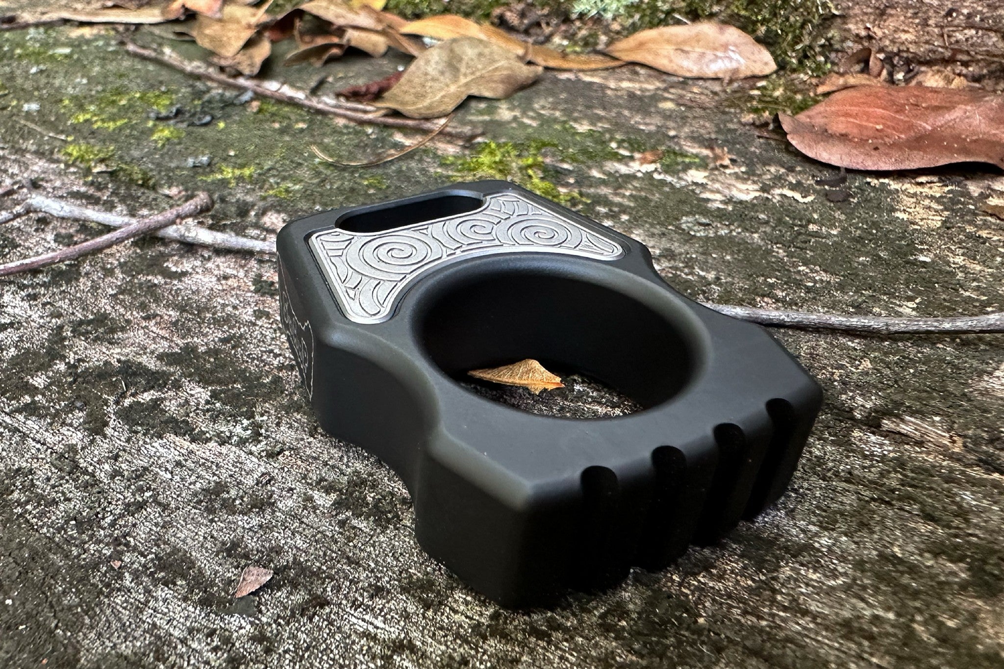 Semi-Custom Titanium Bottle Opener Keychain Swampy Whale Armor Black Cerakote