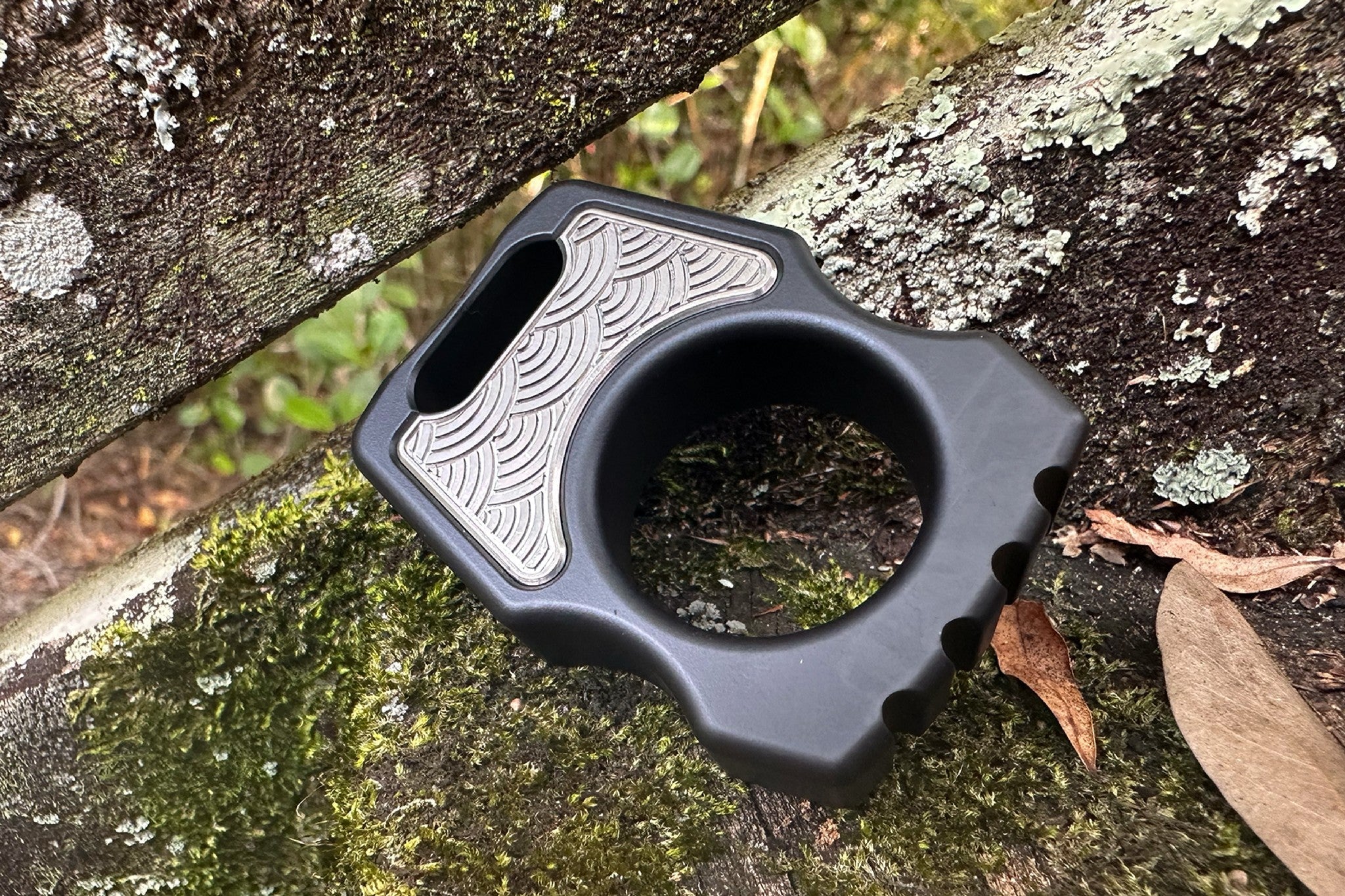 Semi-Custom Titanium Bottle Opener Keychain Swampy Whale Armor Black Cerakote