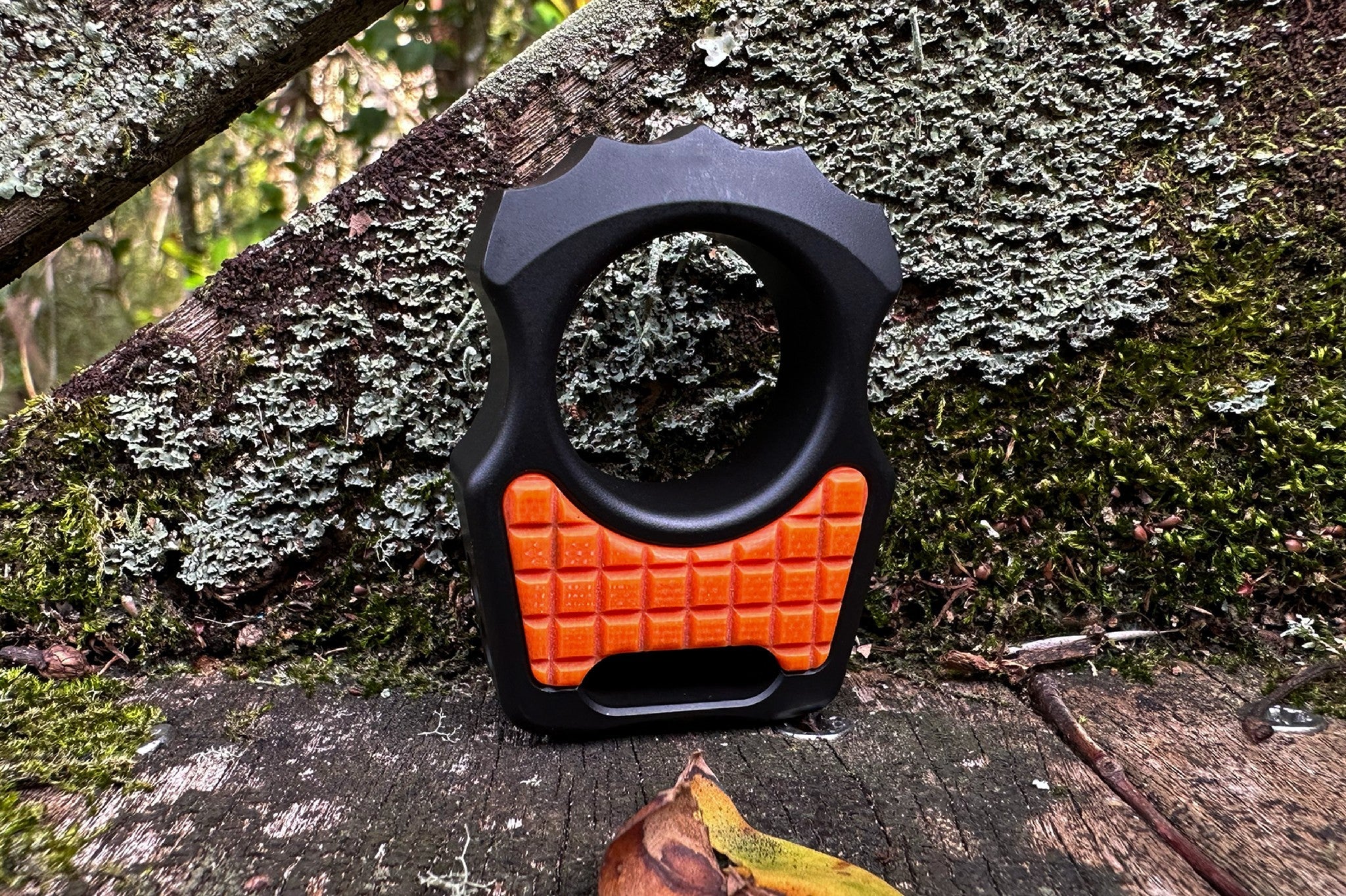 Semi-Custom Titanium EDC Keychain Swampy Alligator Armor Black Cerakote