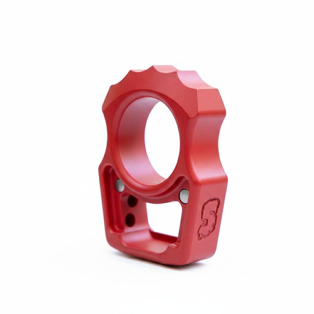 Semi-Custom Titanium Bottle Opener Keychain Swampy Alligator Red Cerakote