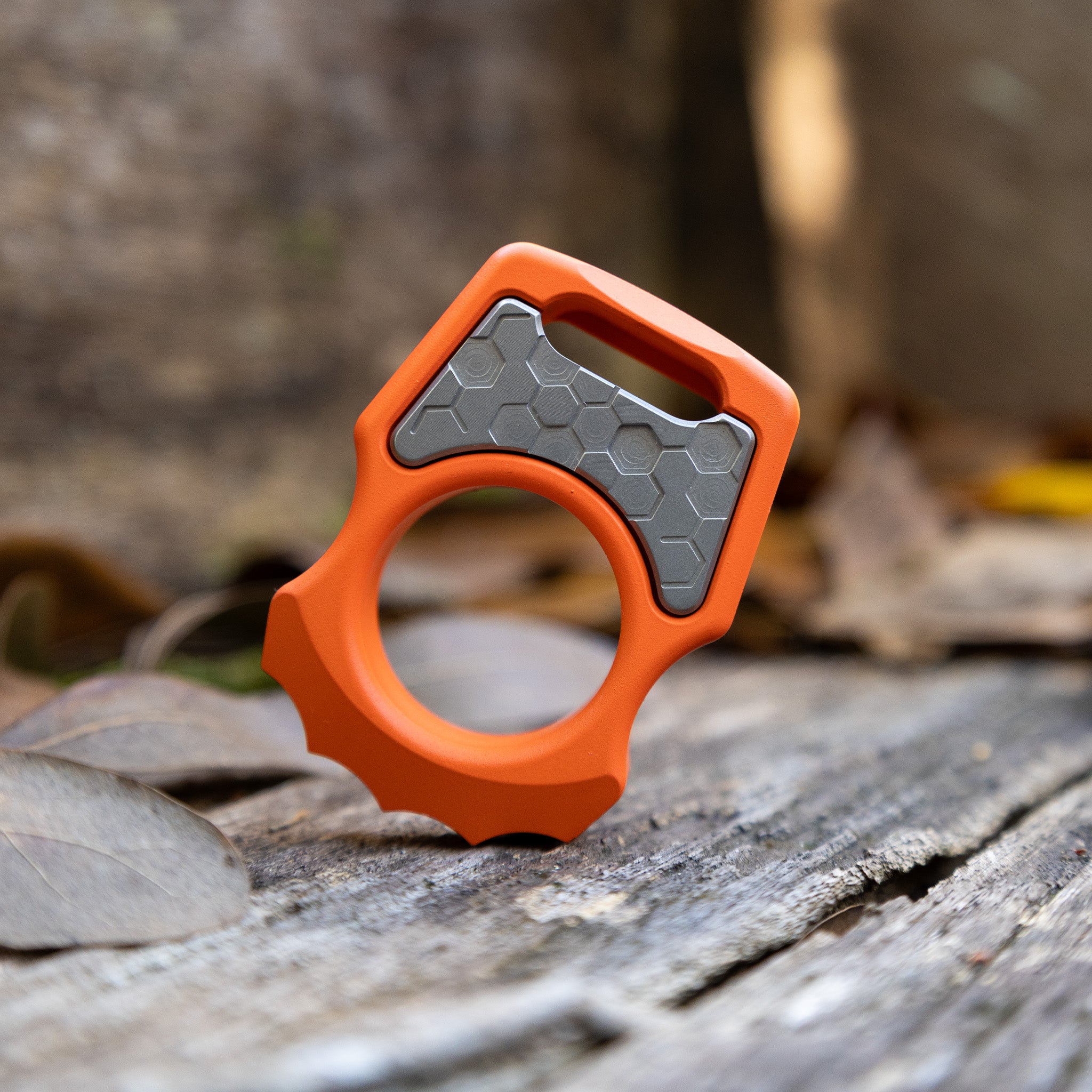 Semi-Custom Titanium EDC Keychain Swampy Alligator Hunter Orange Cerakote