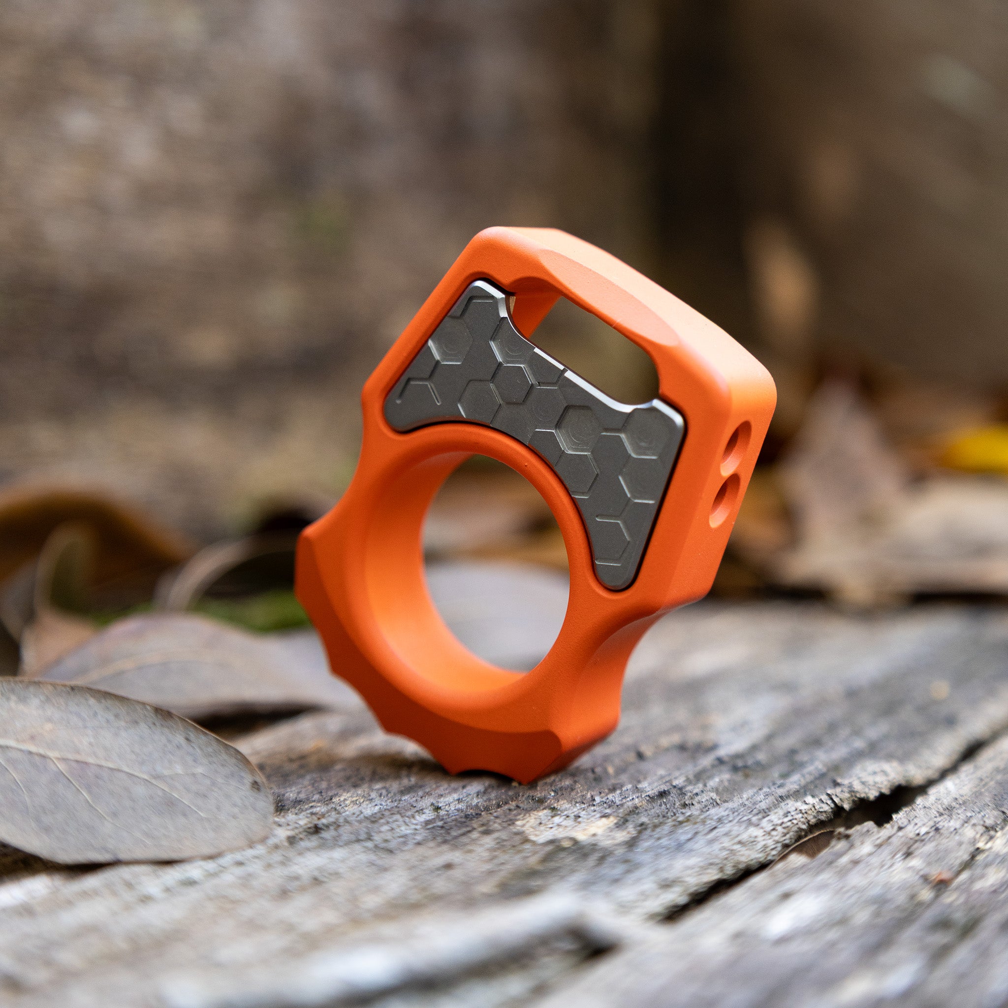 Semi-Custom Titanium EDC Keychain Swampy Alligator Hunter Orange Cerakote