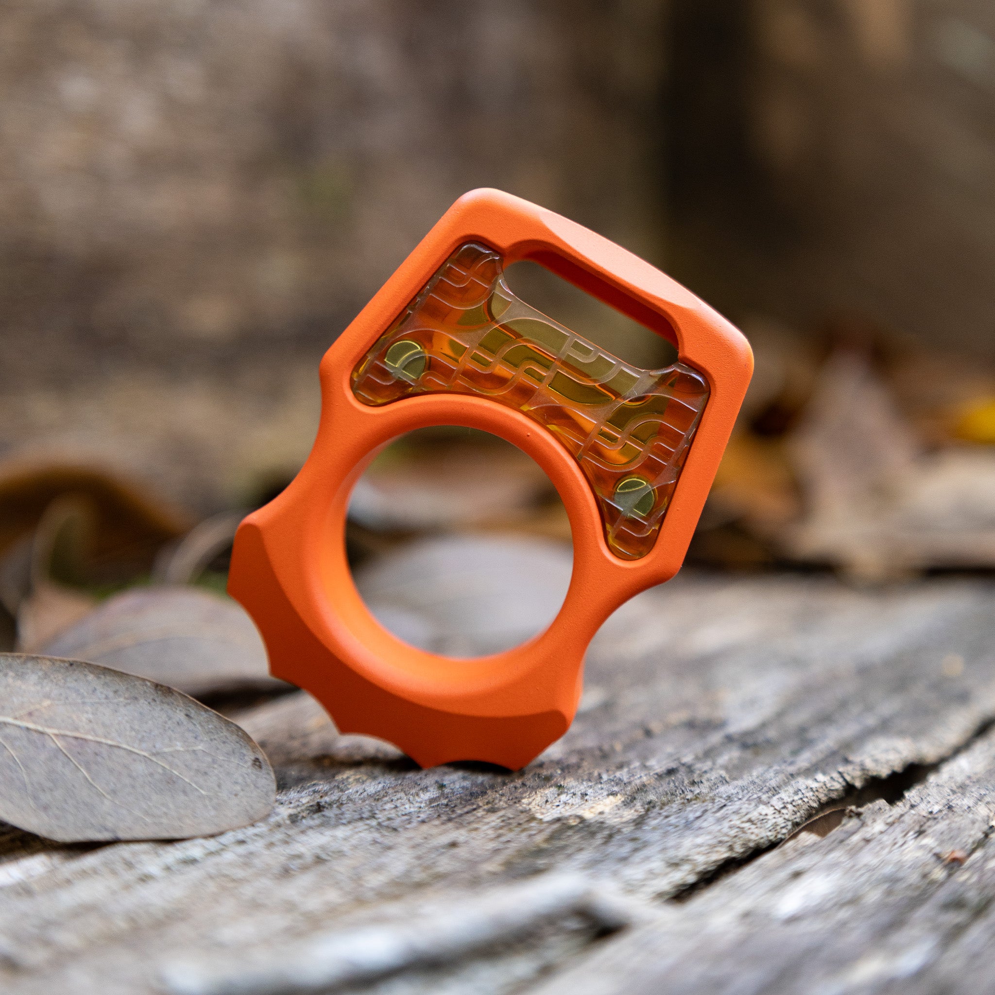 Semi-Custom Titanium EDC Keychain Swampy Alligator Hunter Orange Cerakote