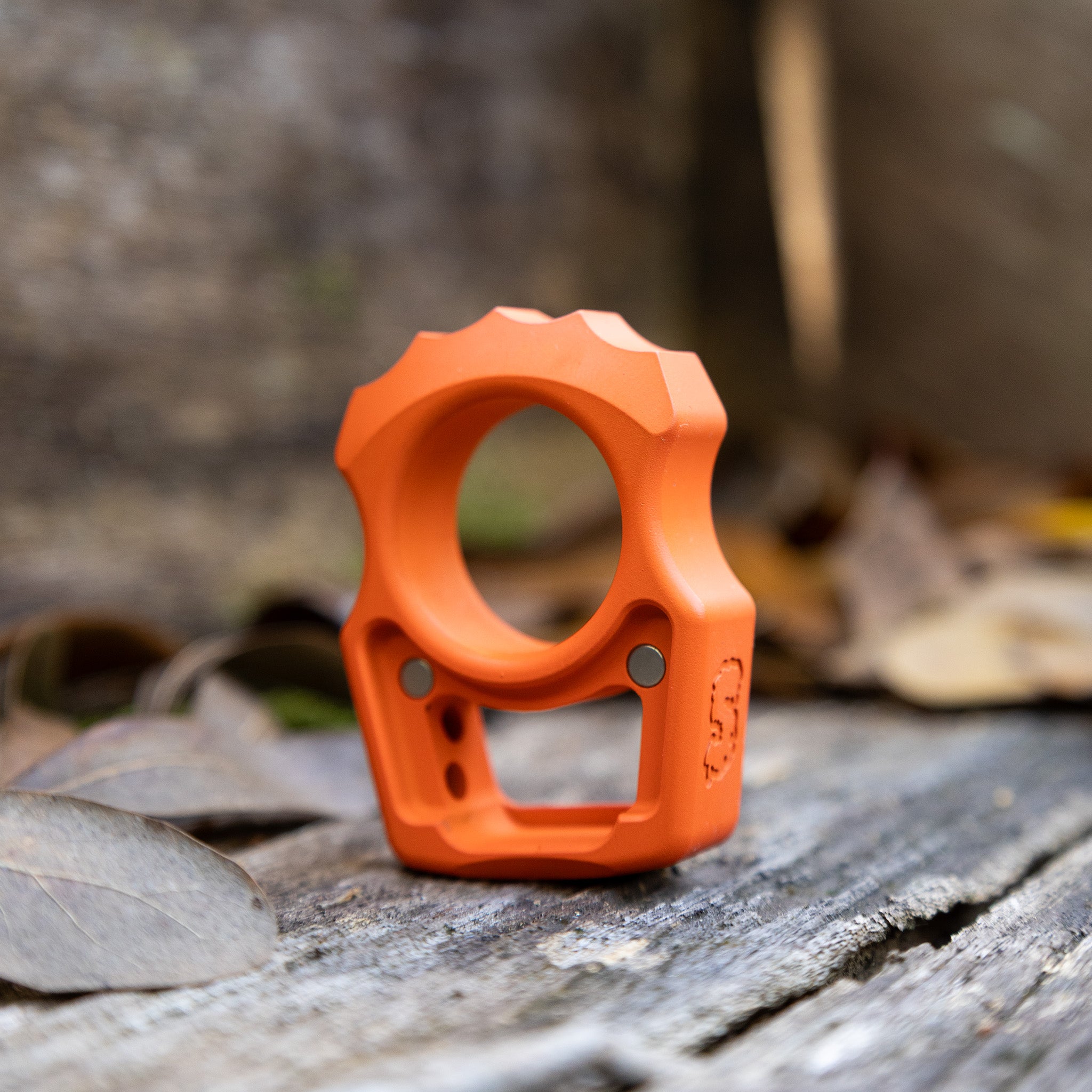 Semi-Custom Titanium EDC Keychain Swampy Alligator Hunter Orange Cerakote