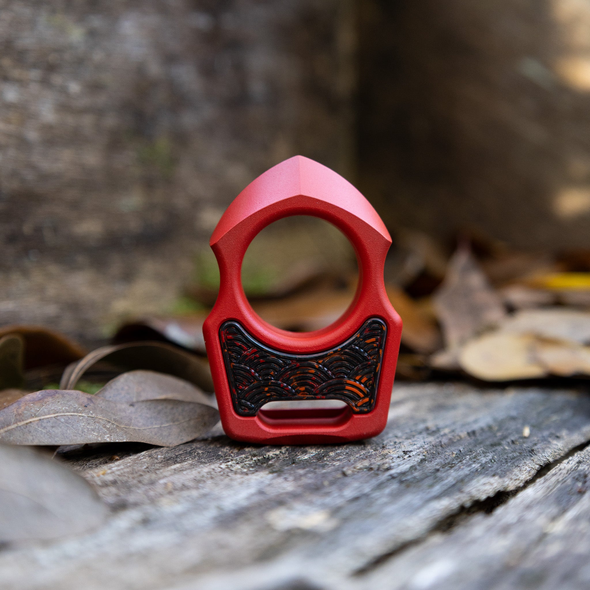 Semi-Custom Titanium Keychain Swampy Shark Red Cerakote