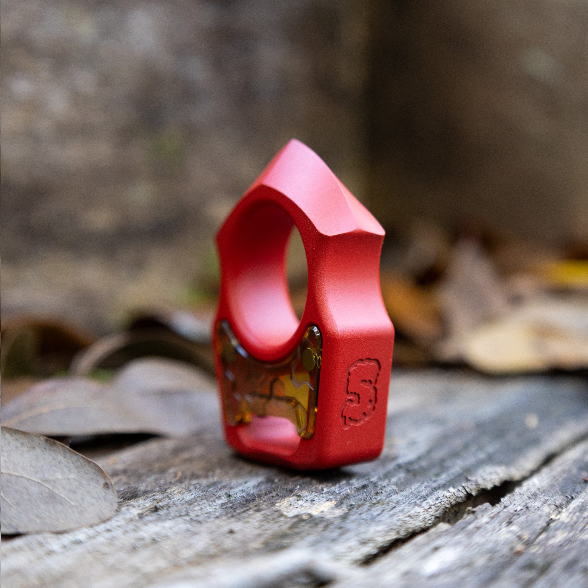 Semi-Custom Titanium Keychain Swampy Shark Red Cerakote