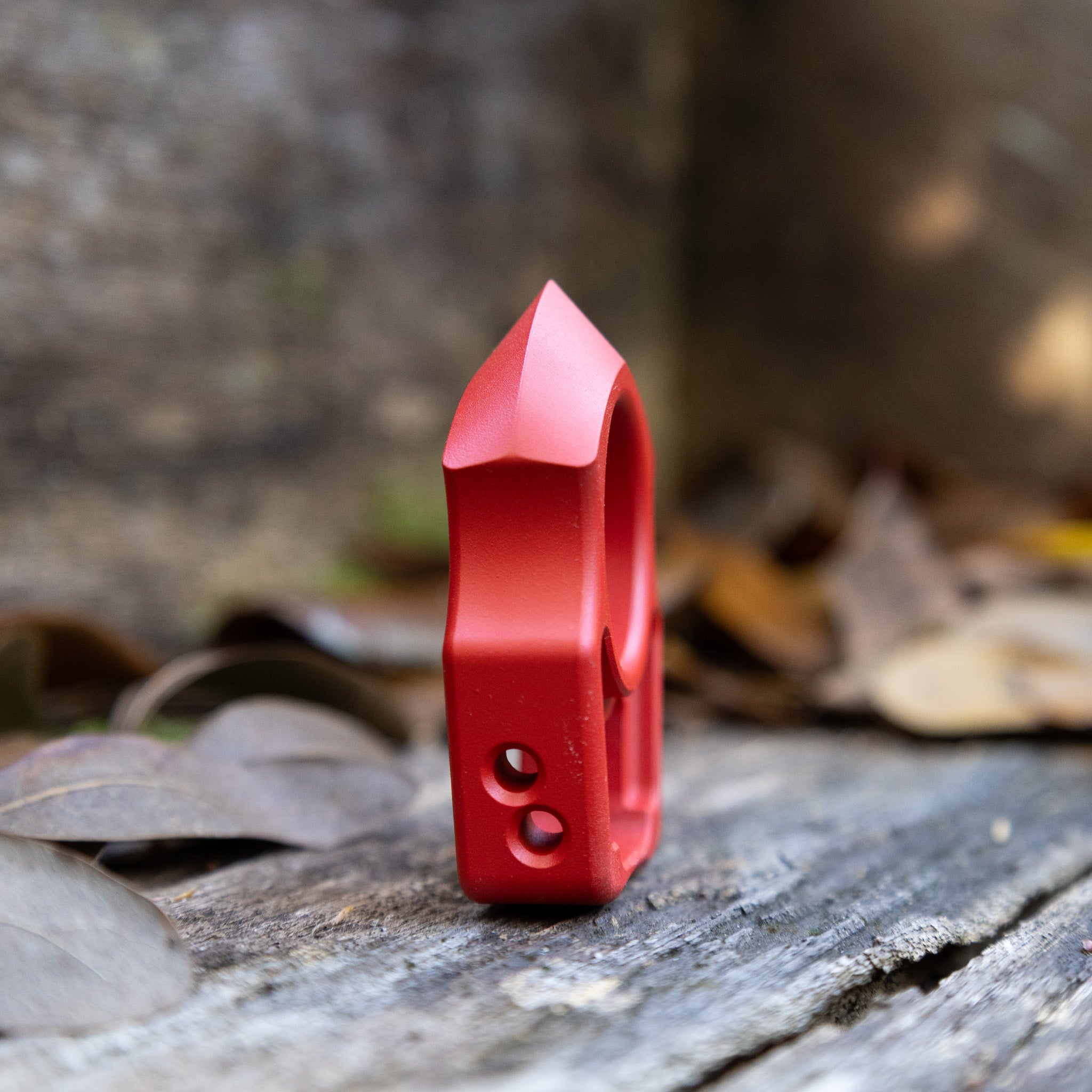 Semi-Custom Titanium Keychain Swampy Shark Red Cerakote