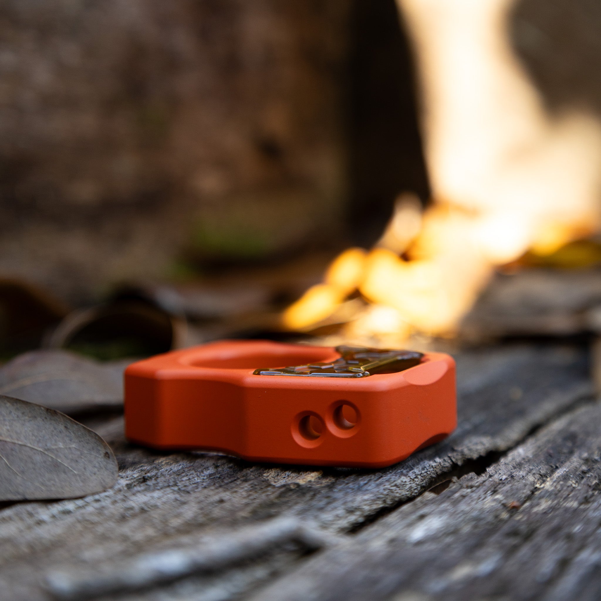 Semi-Custom Titanium Keychain Swampy Whale Hunter Orange | SWAMP EDC