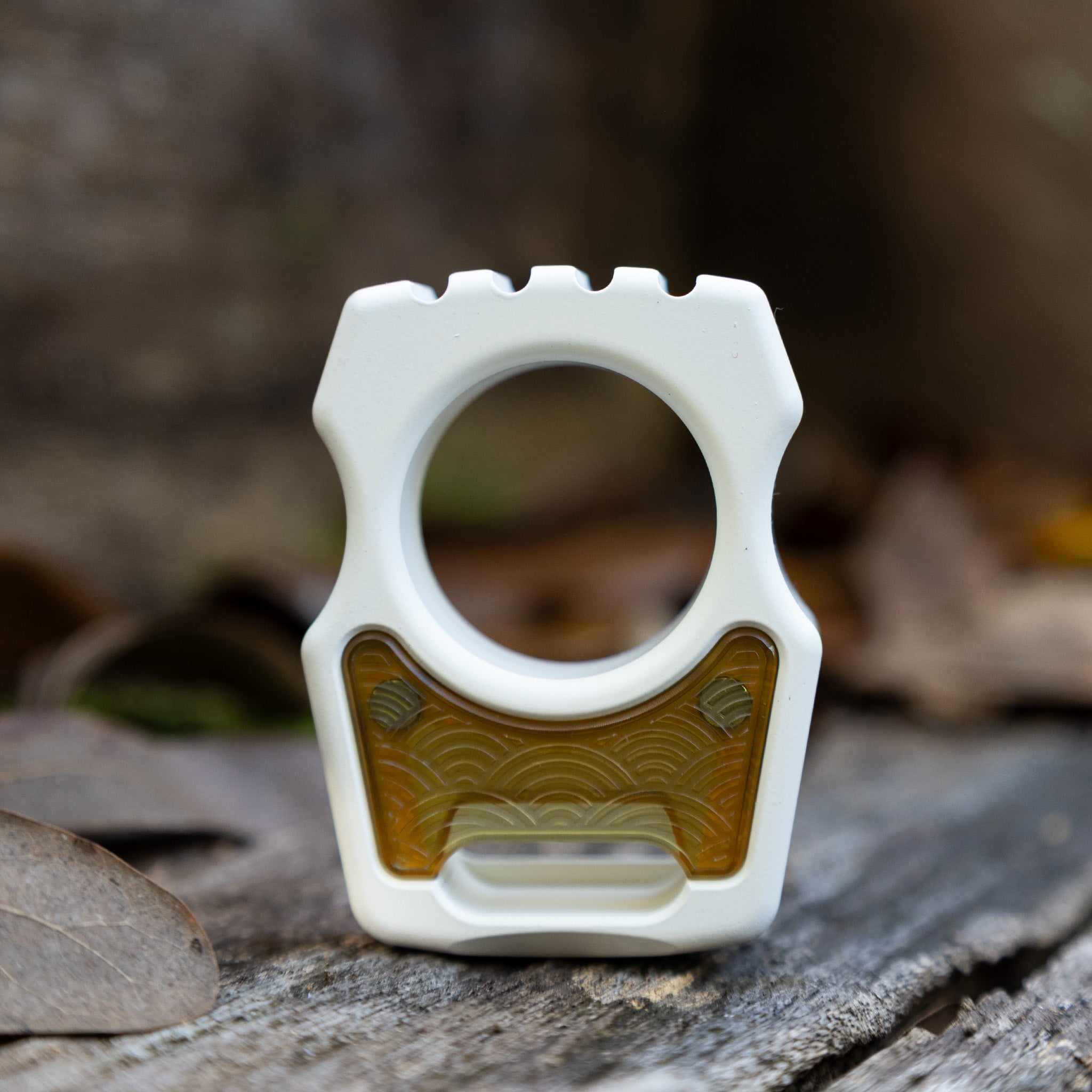 Semi-Custom Titanium Bottle Opener Keychain Swampy Whale Snow White Cerakote