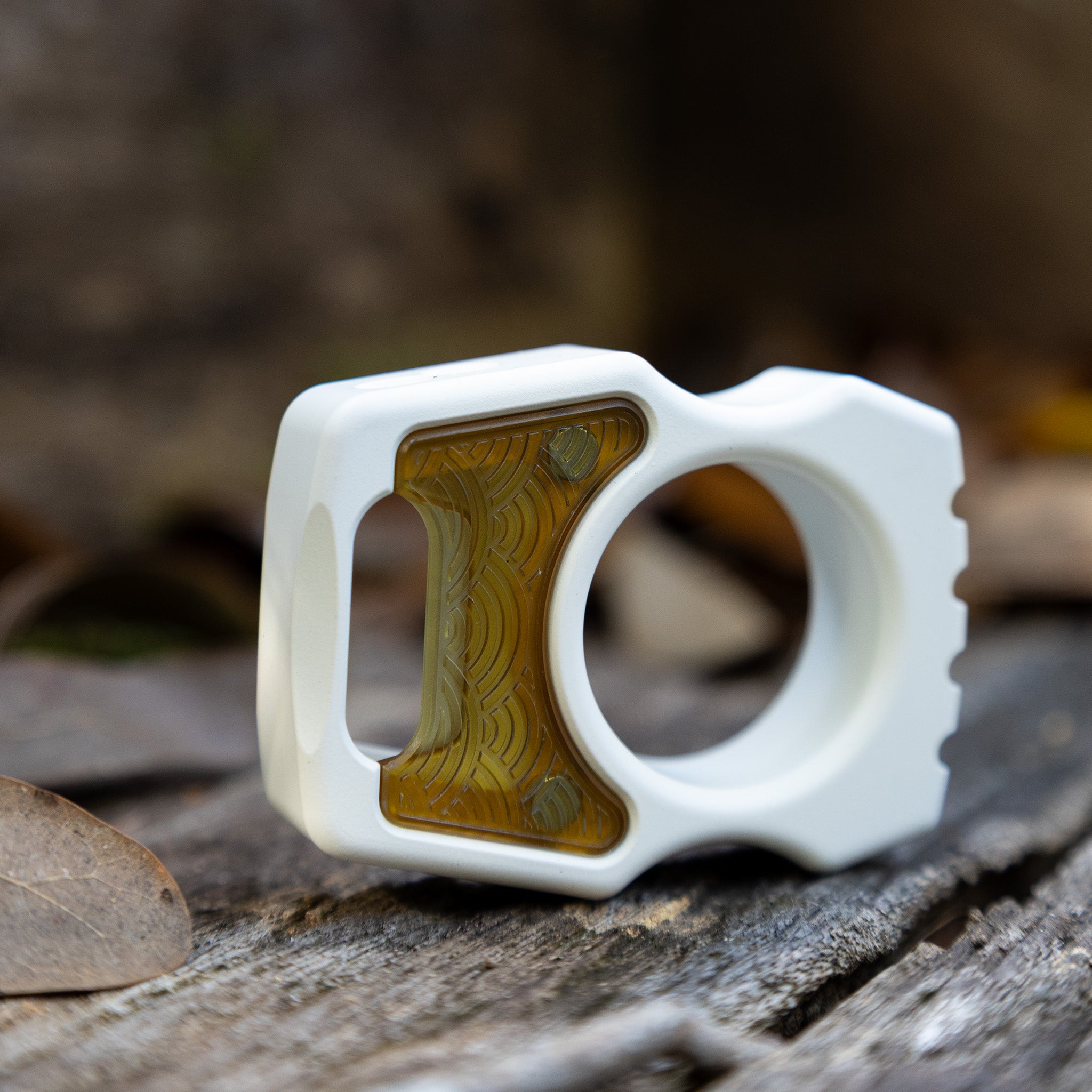 Semi-Custom Titanium Bottle Opener Keychain Swampy Whale Snow White Cerakote