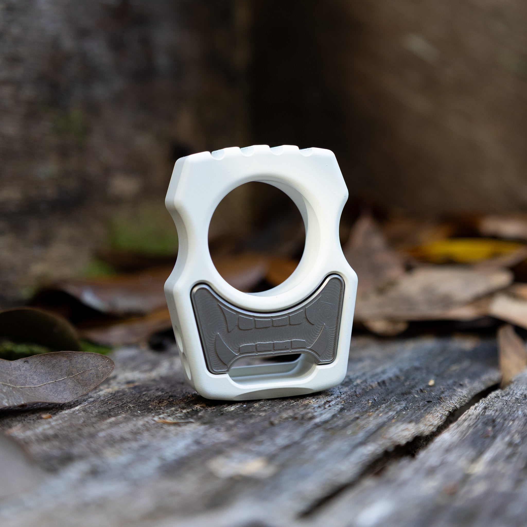 Semi-Custom Titanium Bottle Opener Keychain Swampy Whale Snow White Cerakote