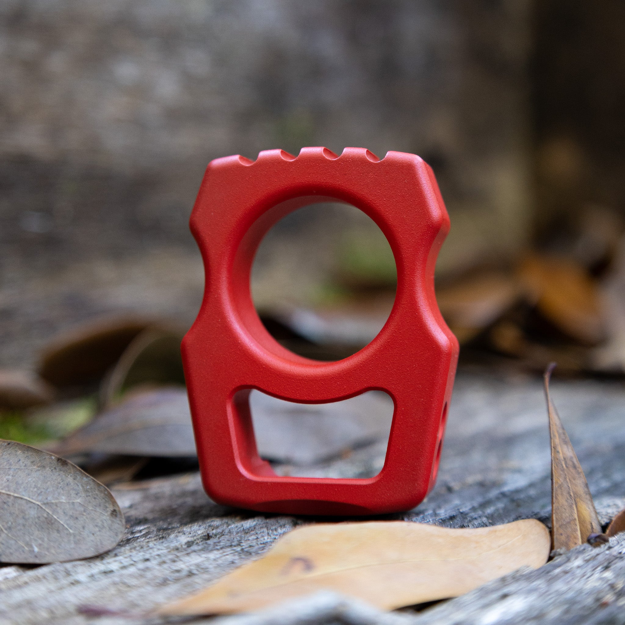 Semi-Custom Titanium EDC Keychain Swampy Whale Red Cerakote