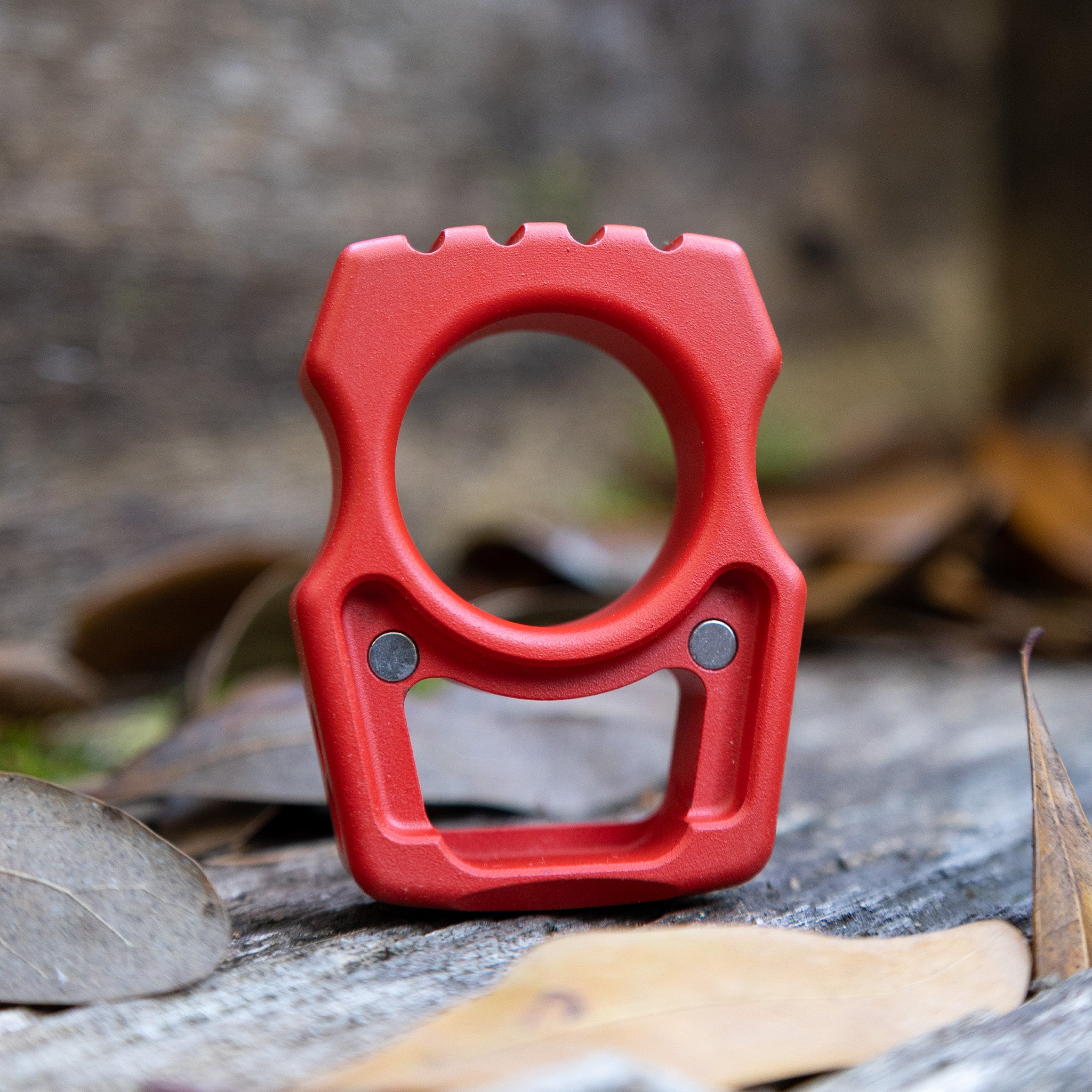 Semi-Custom Titanium EDC Keychain Swampy Whale Red Cerakote