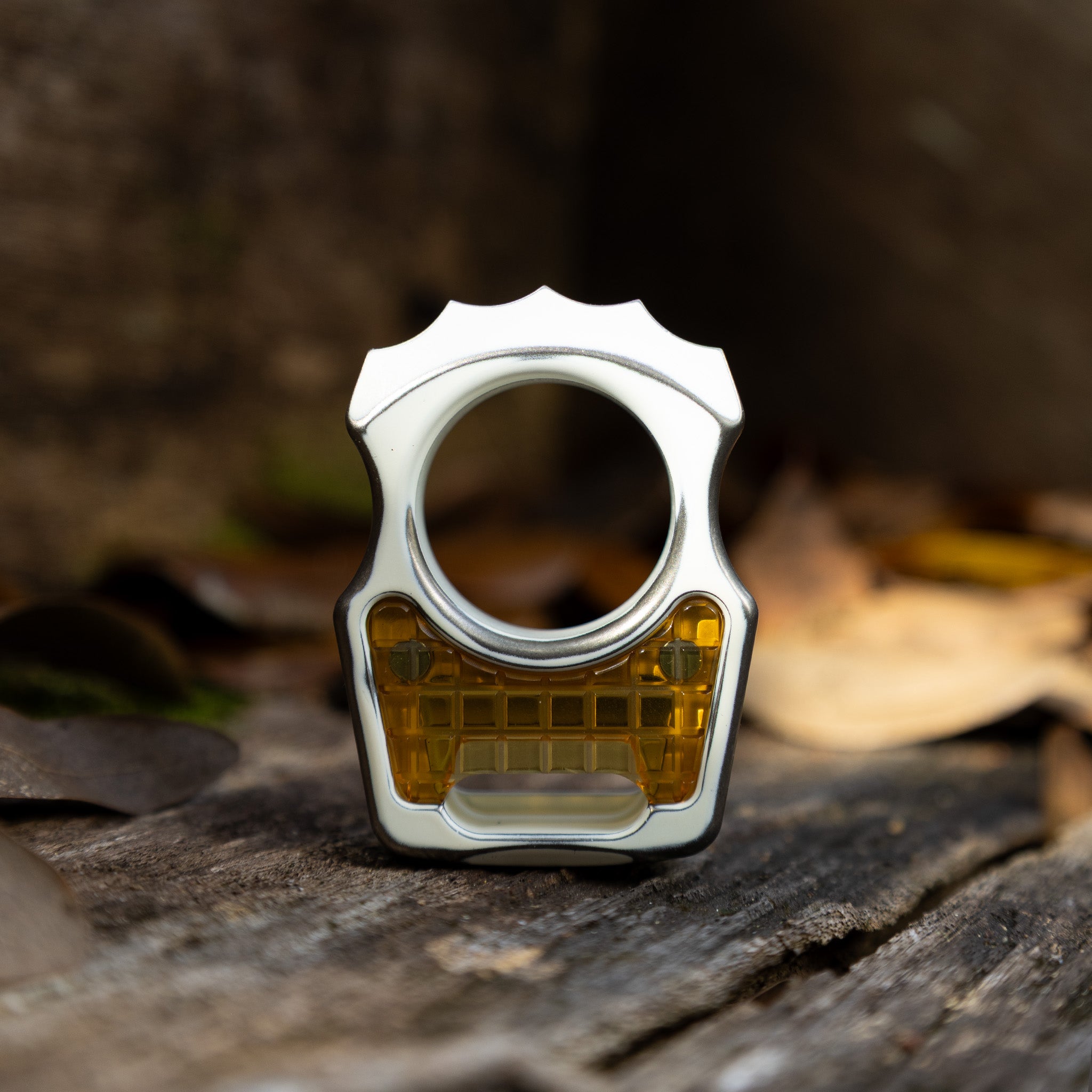 Semi-Custom Titanium Bottle Opener Keychain Swampy Alligator Snow White Stonewashed Cerakote