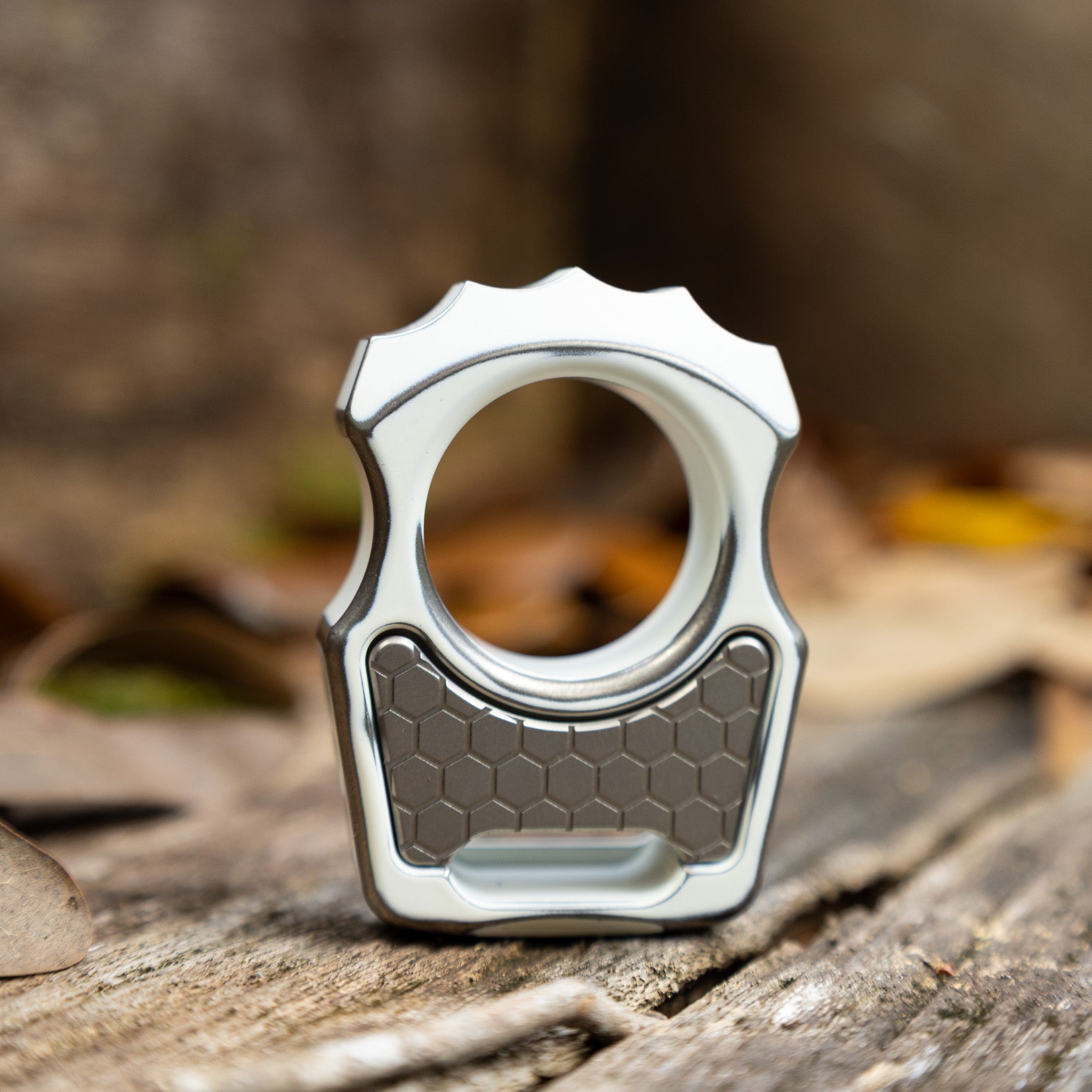 Semi-Custom Titanium Bottle Opener Keychain Swampy Alligator Snow White Stonewashed Cerakote