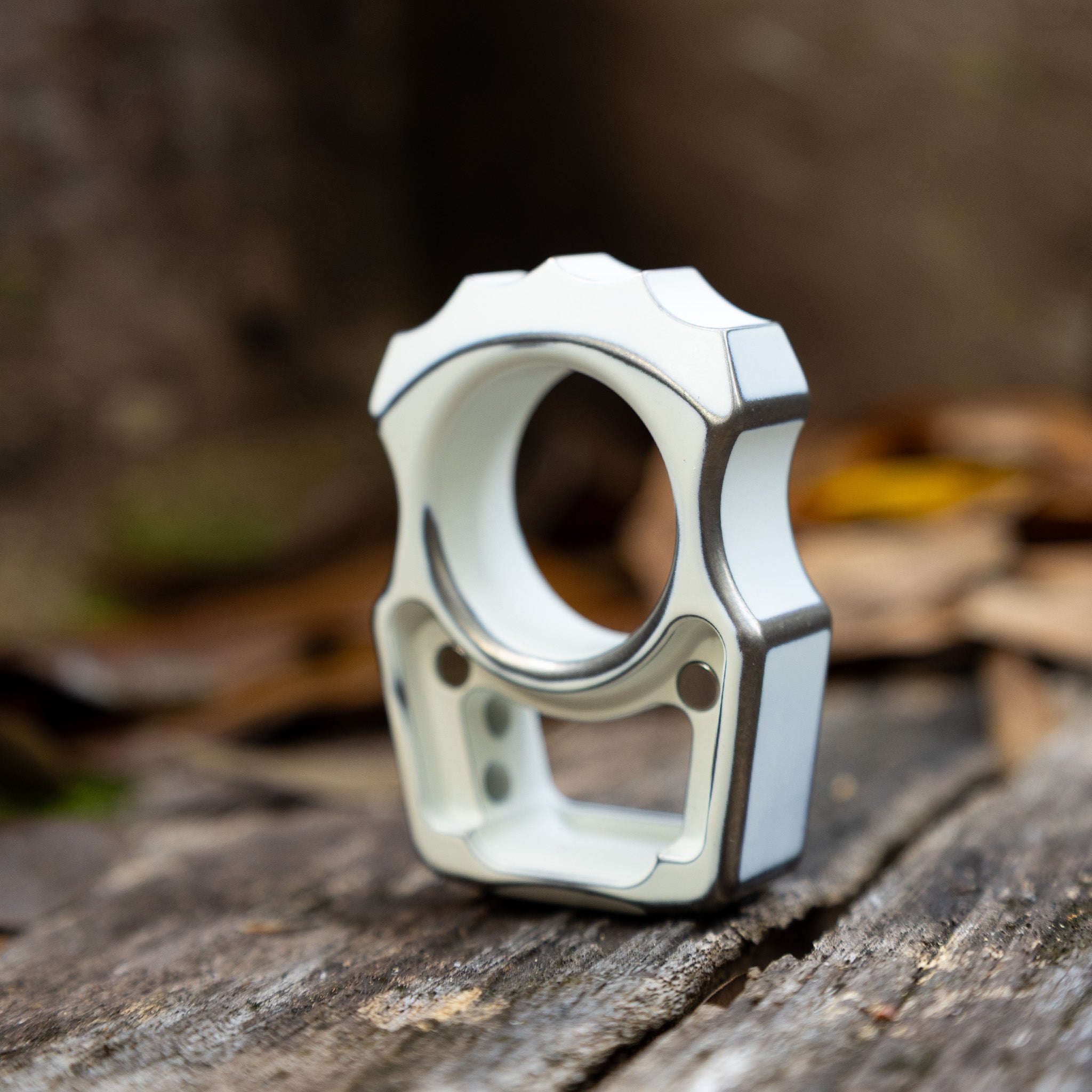 Semi-Custom Titanium Bottle Opener Keychain Swampy Alligator Snow White Stonewashed Cerakote