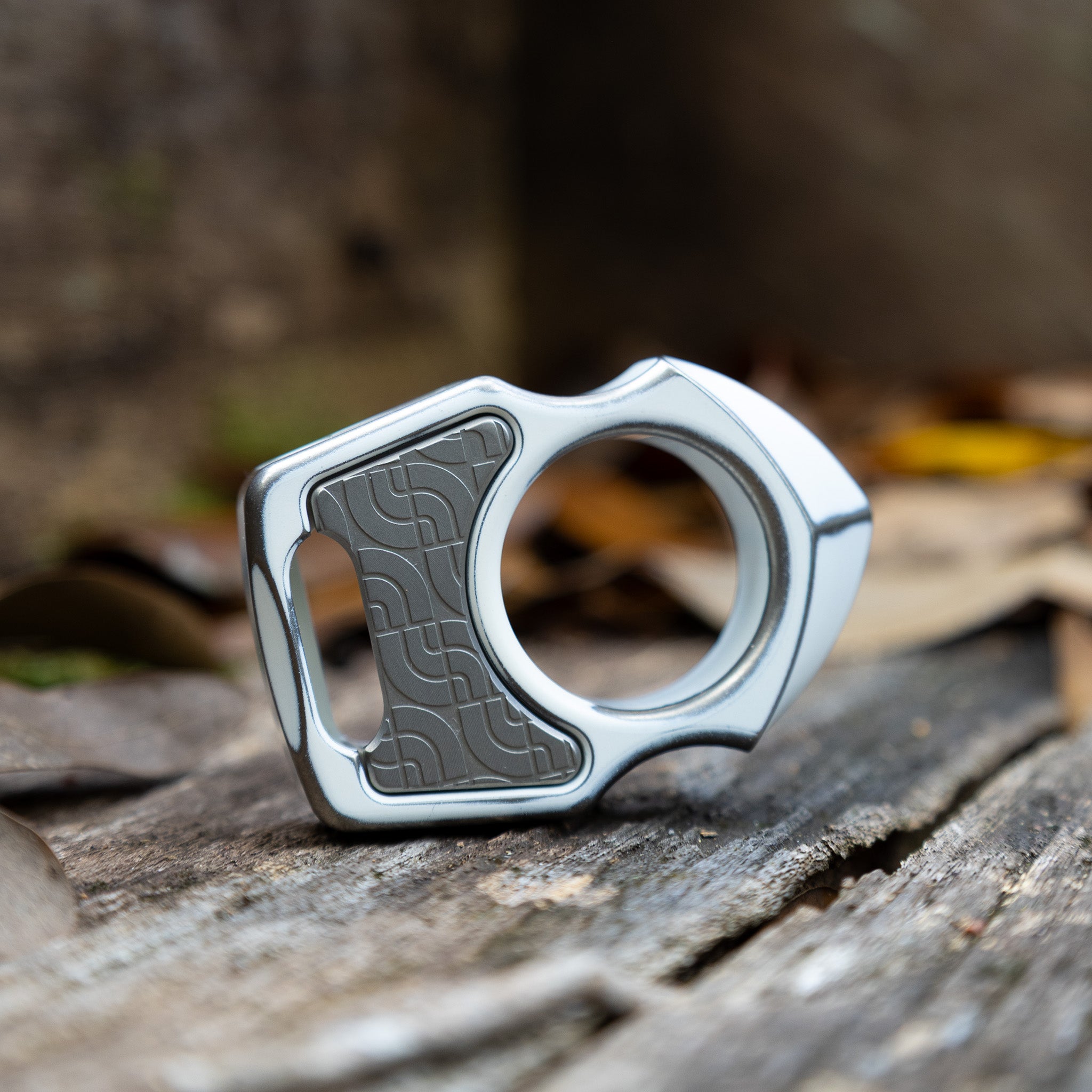 Semi-Custom Titanium Keychain Swampy Shark Snow White Stonewashed Cerakote