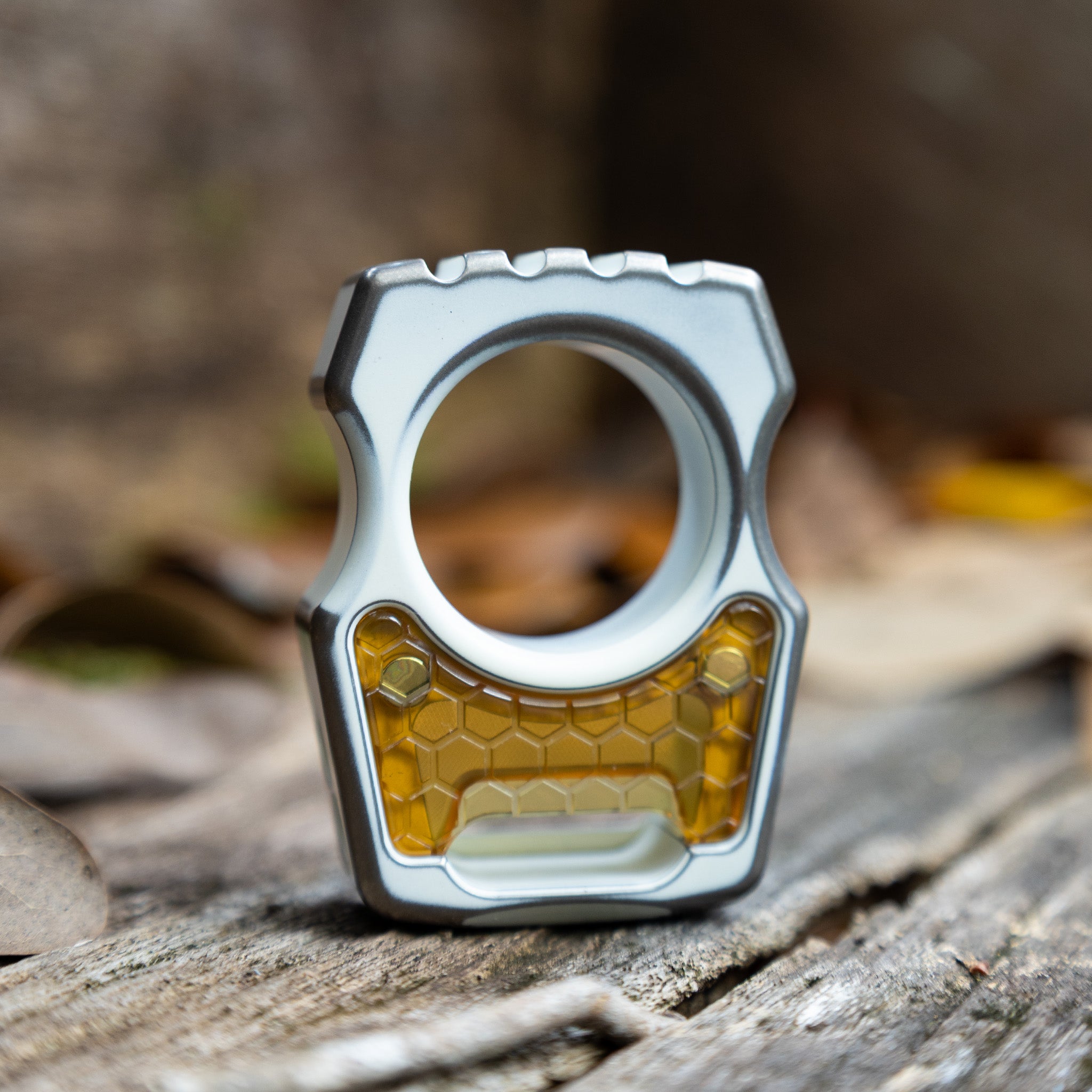 Semi-Custom Titanium EDC Keychain Swampy Whale Snow White Stonewashed Cerakote