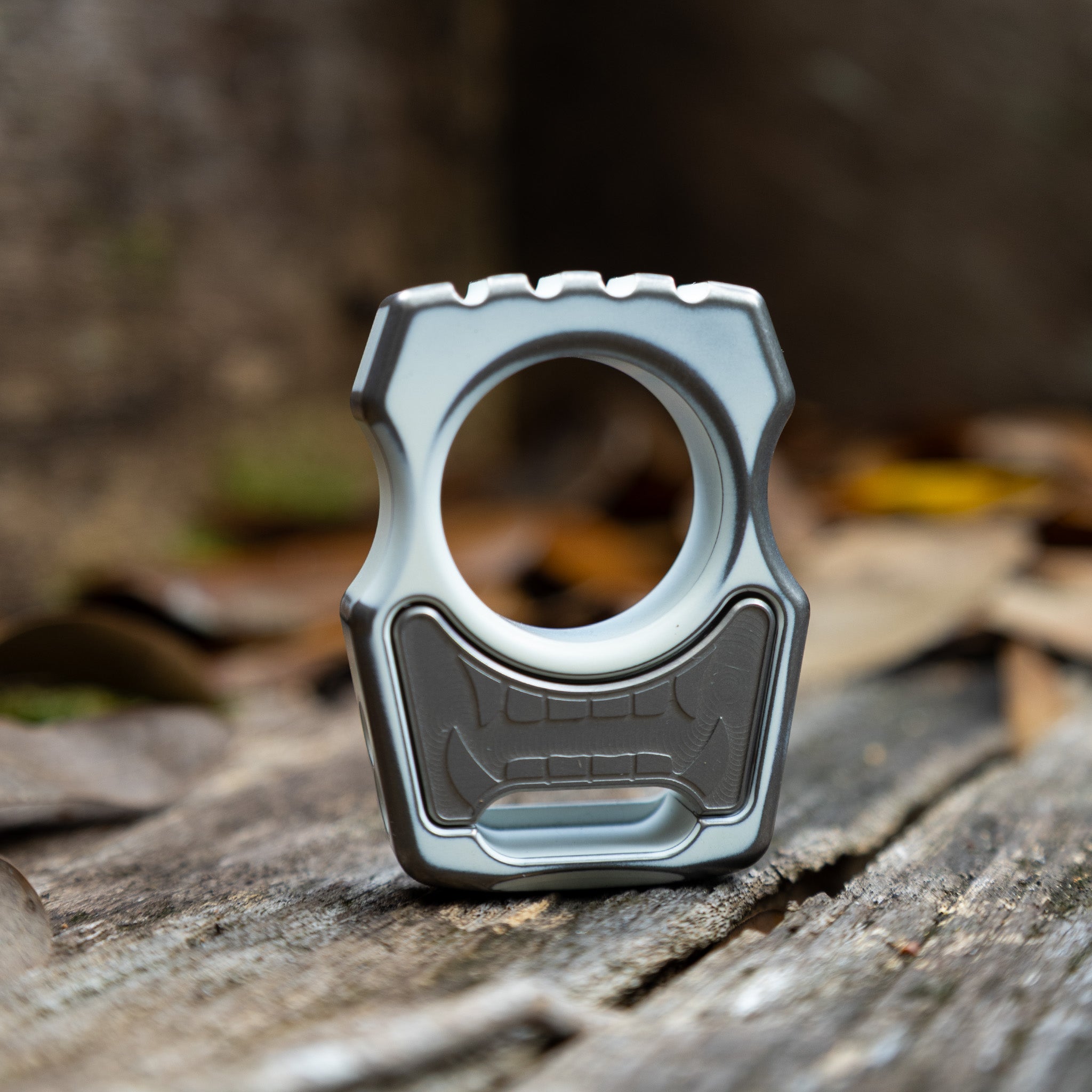 Semi-Custom Titanium EDC Keychain Swampy Whale Snow White Stonewashed Cerakote
