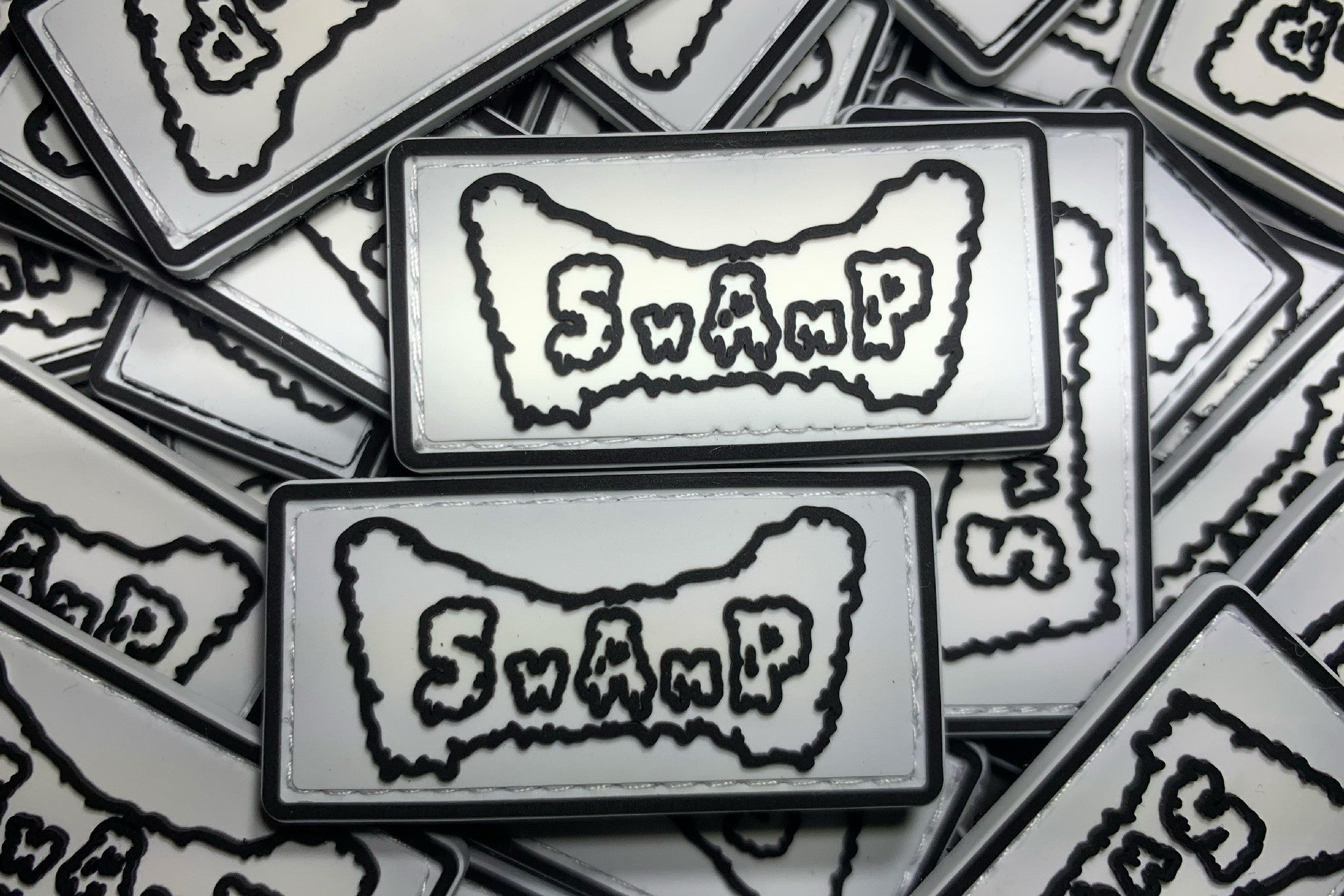 SWAMP Velcro Patch Set — Black & White PVC (2 pcs)