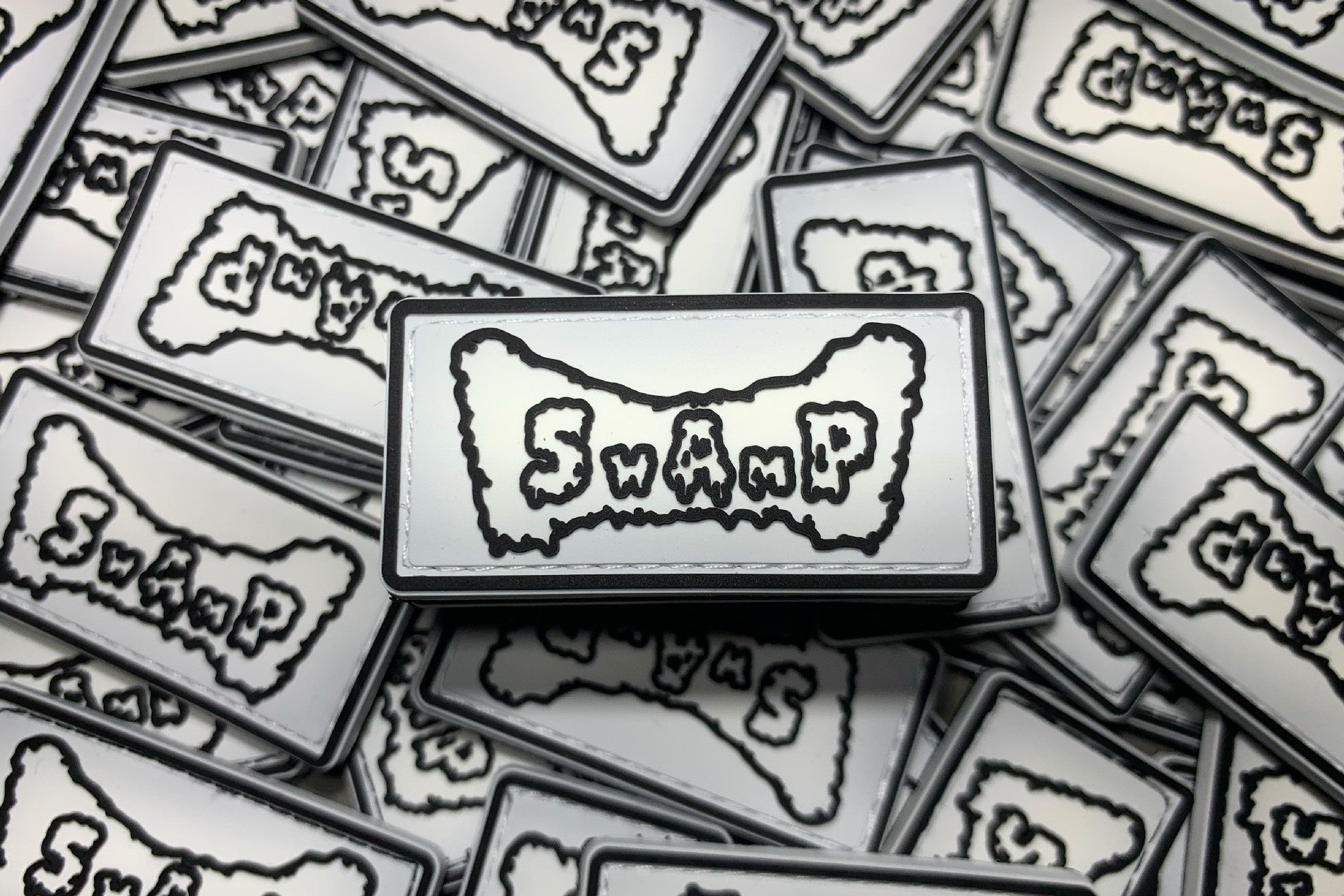 SWAMP Velcro Patch Set — Black & White PVC (2 pcs)