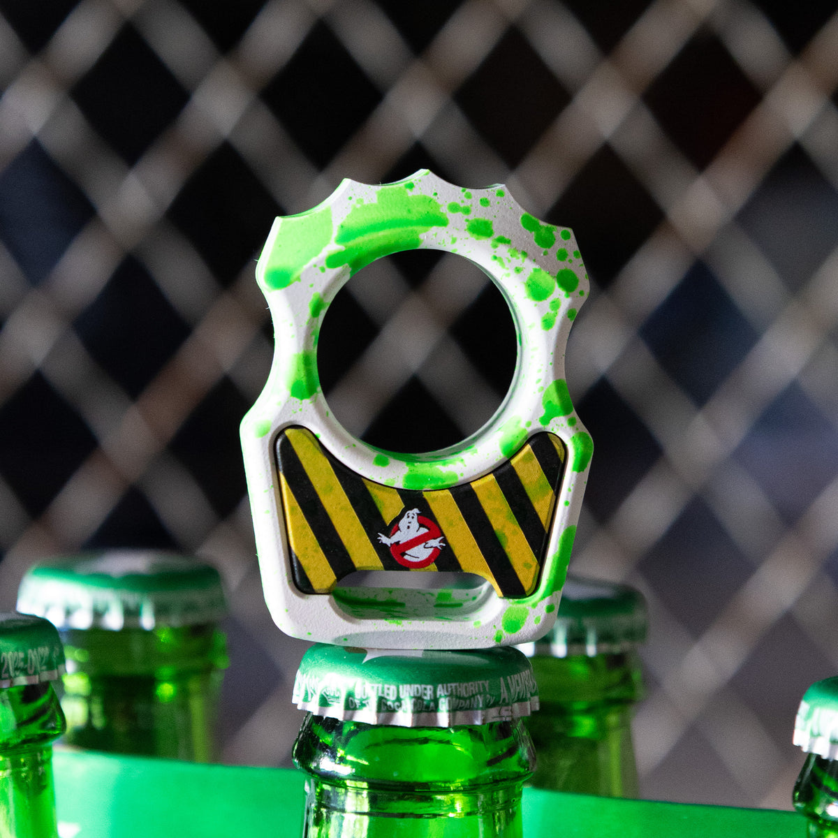 Swampy Alligator Ghostbusters Mark 1 Titanium Bottle Opener Keychain Cerakote