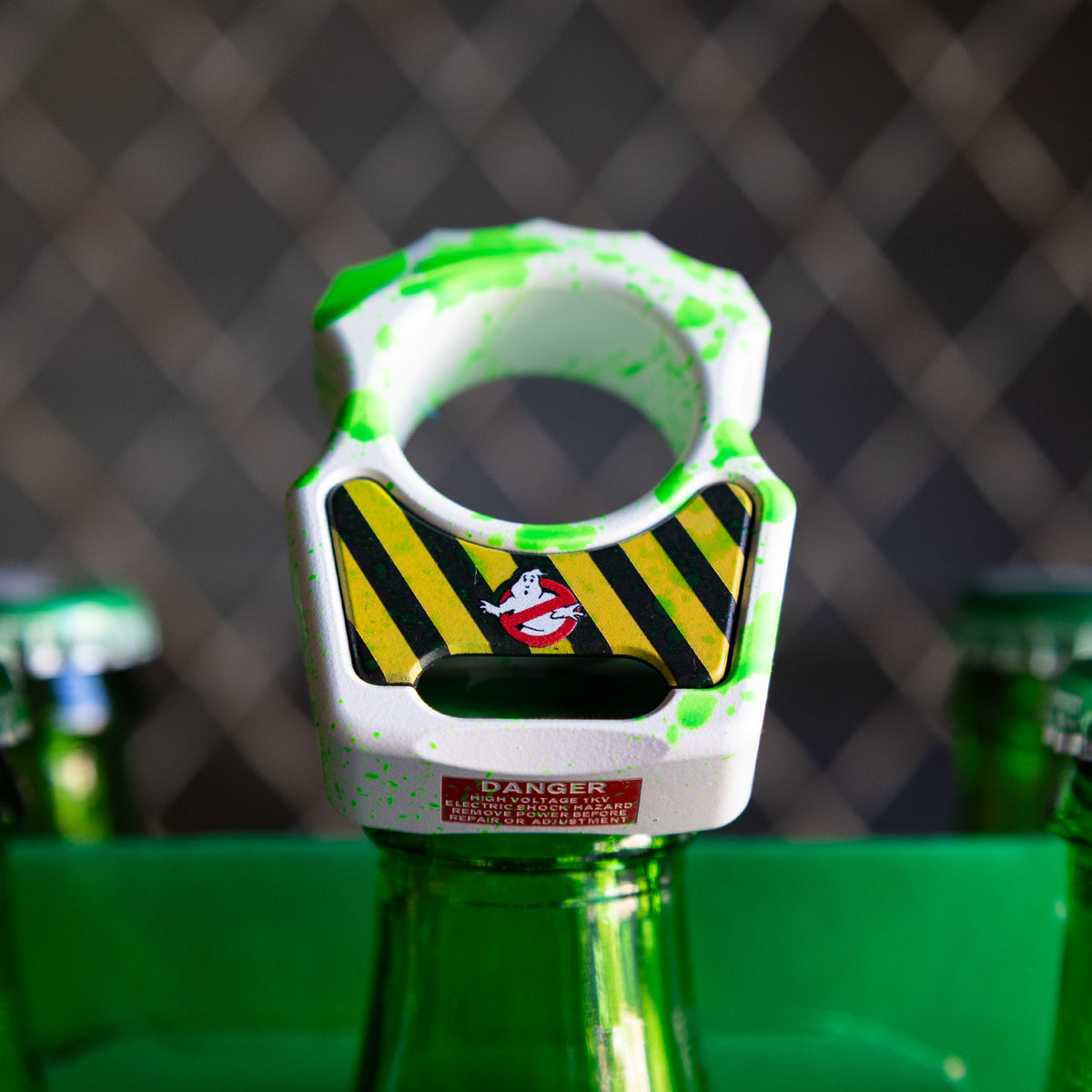 Swampy Alligator Ghostbusters Mark 1 Titanium Bottle Opener Keychain Cerakote
