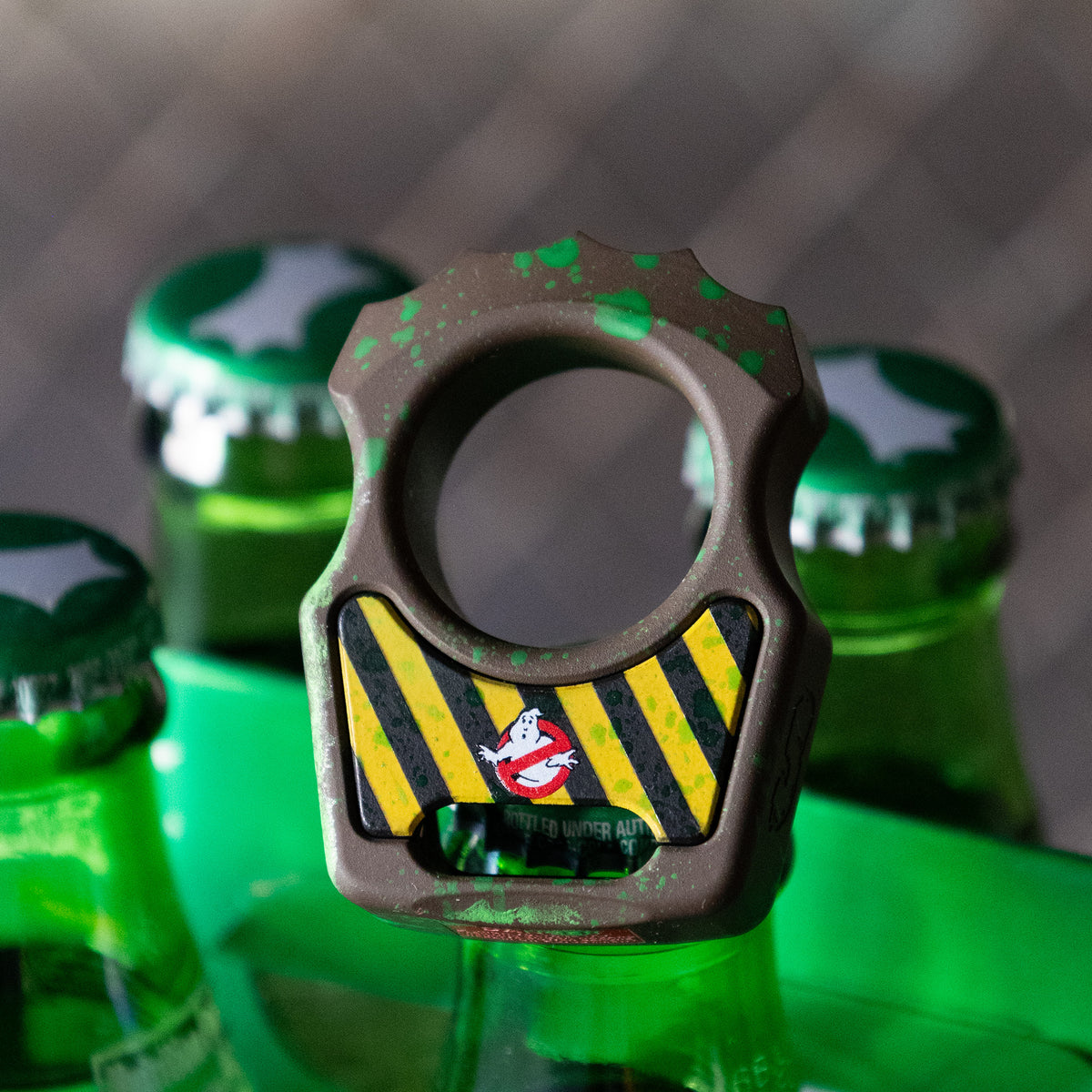 Swampy Alligator Ghostbusters Mark 2 Titanium Bottle Opener Keychain Cerakote