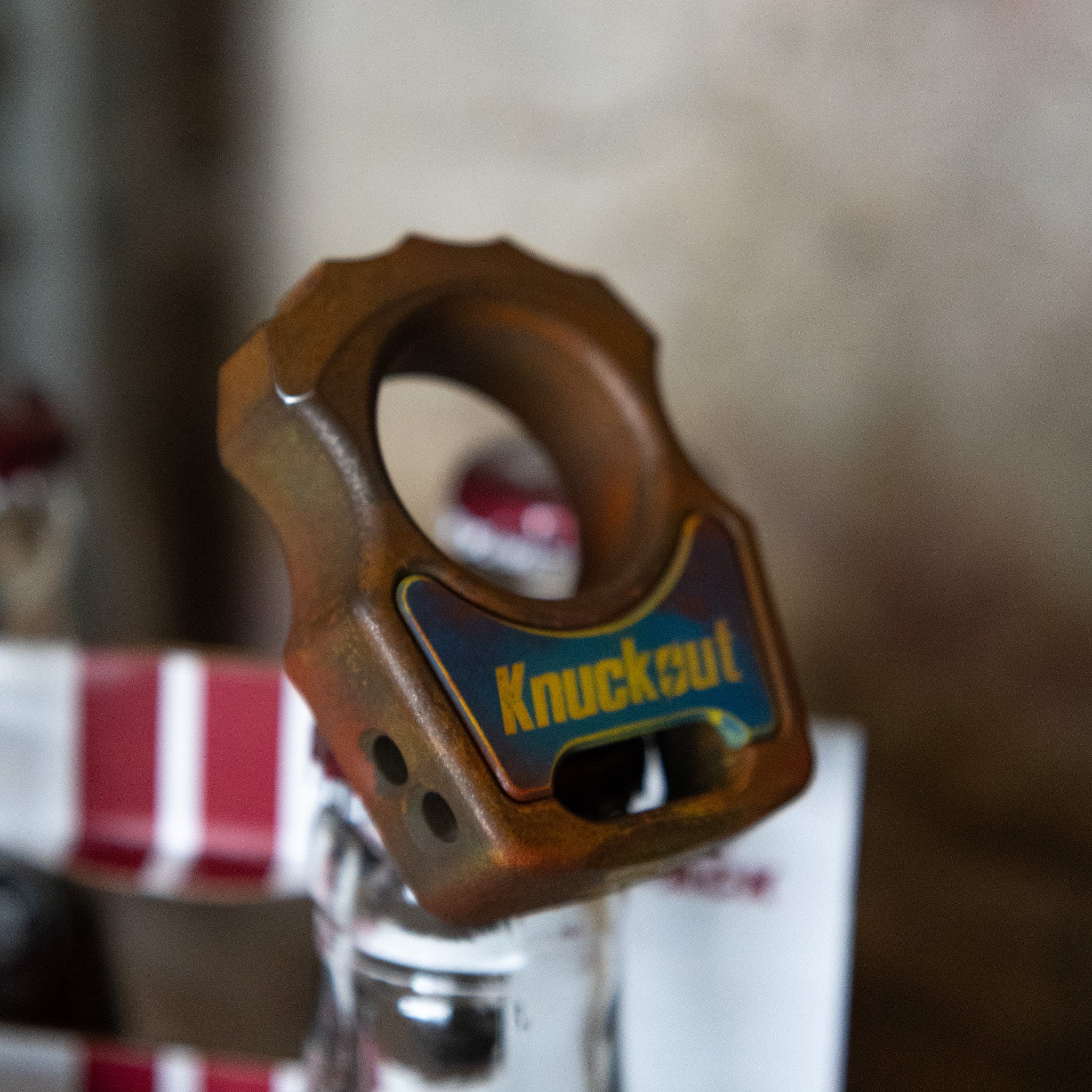 Swampy Alligator Knuckout Rusty Cerakote Bottle Opener Keychain