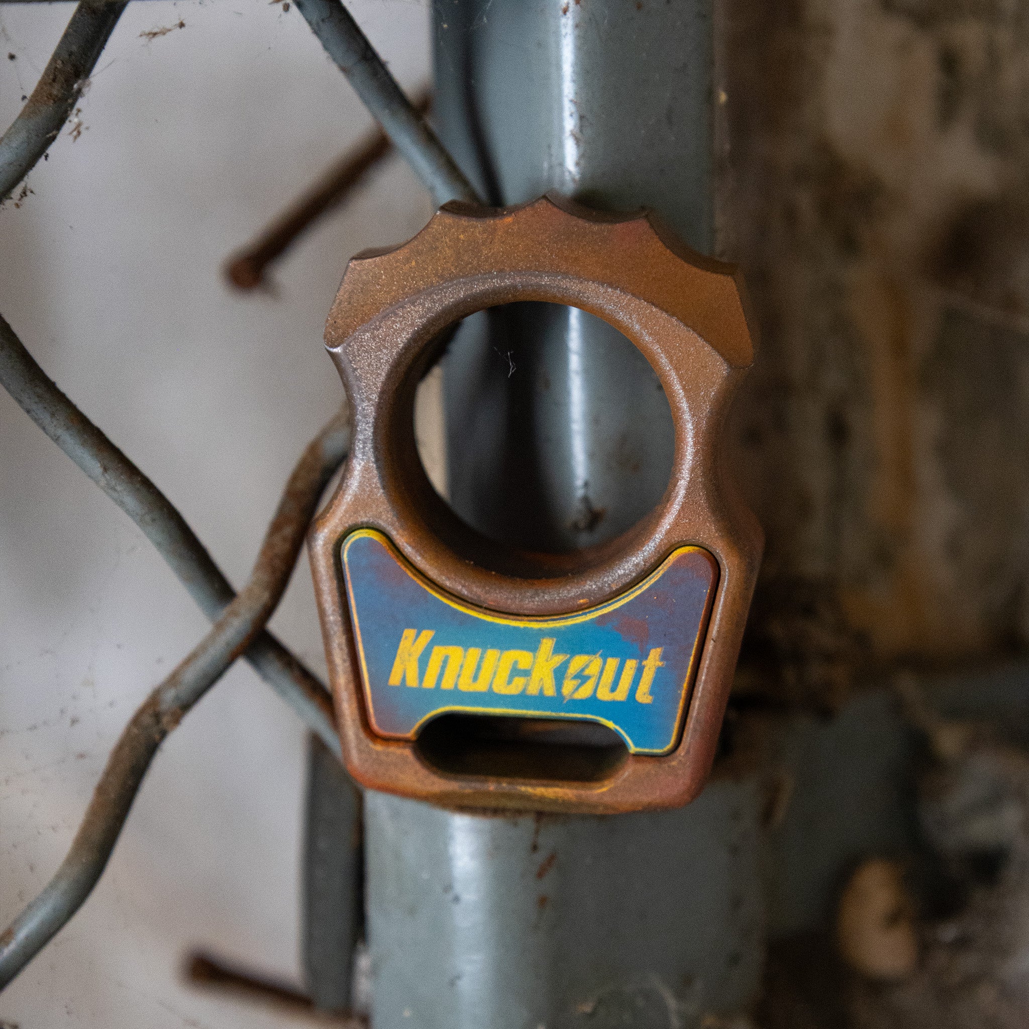 Swampy Alligator Knuckout Rusty Cerakote Bottle Opener Keychain