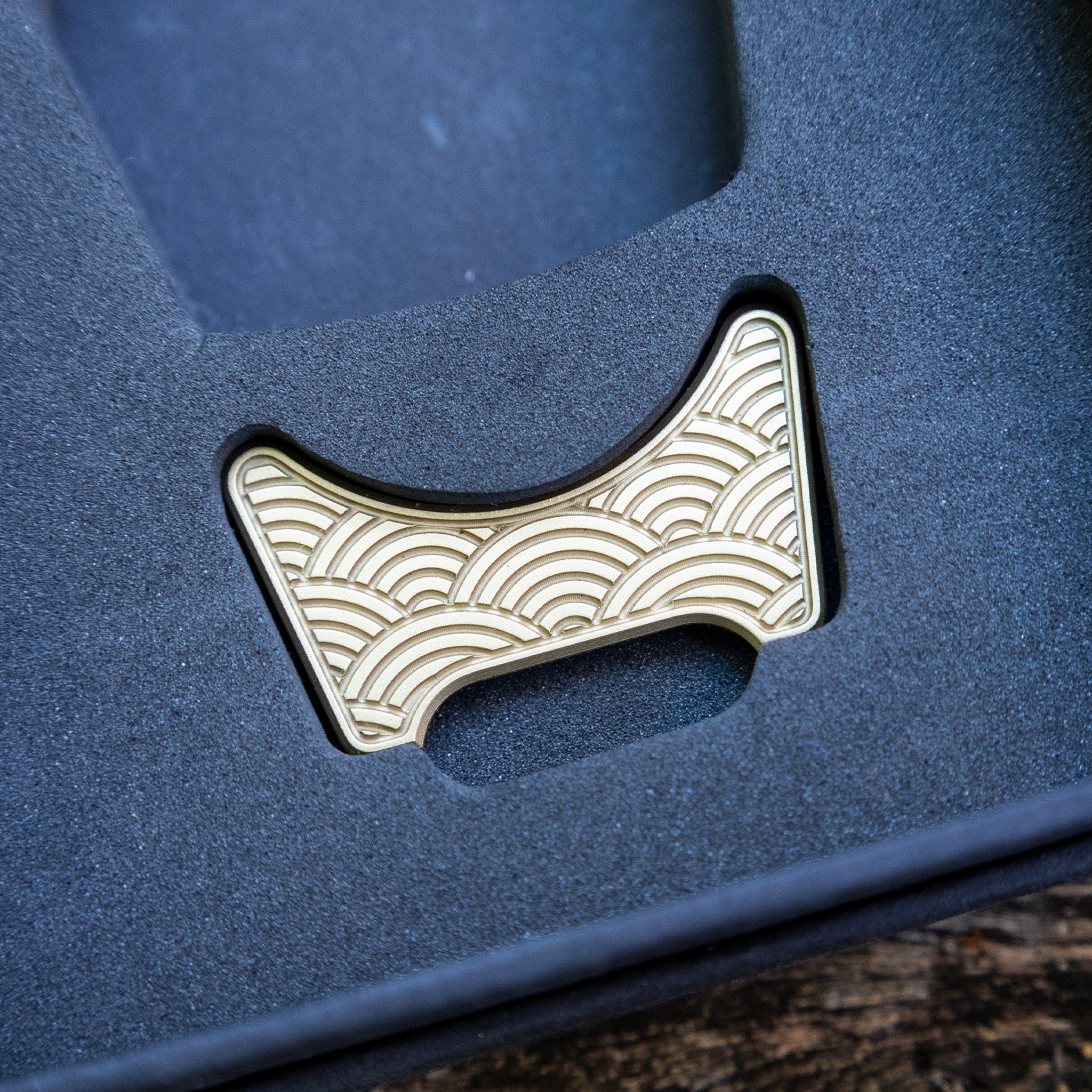 Brass Seigaiha Inlay for Swampy Custom Keychains