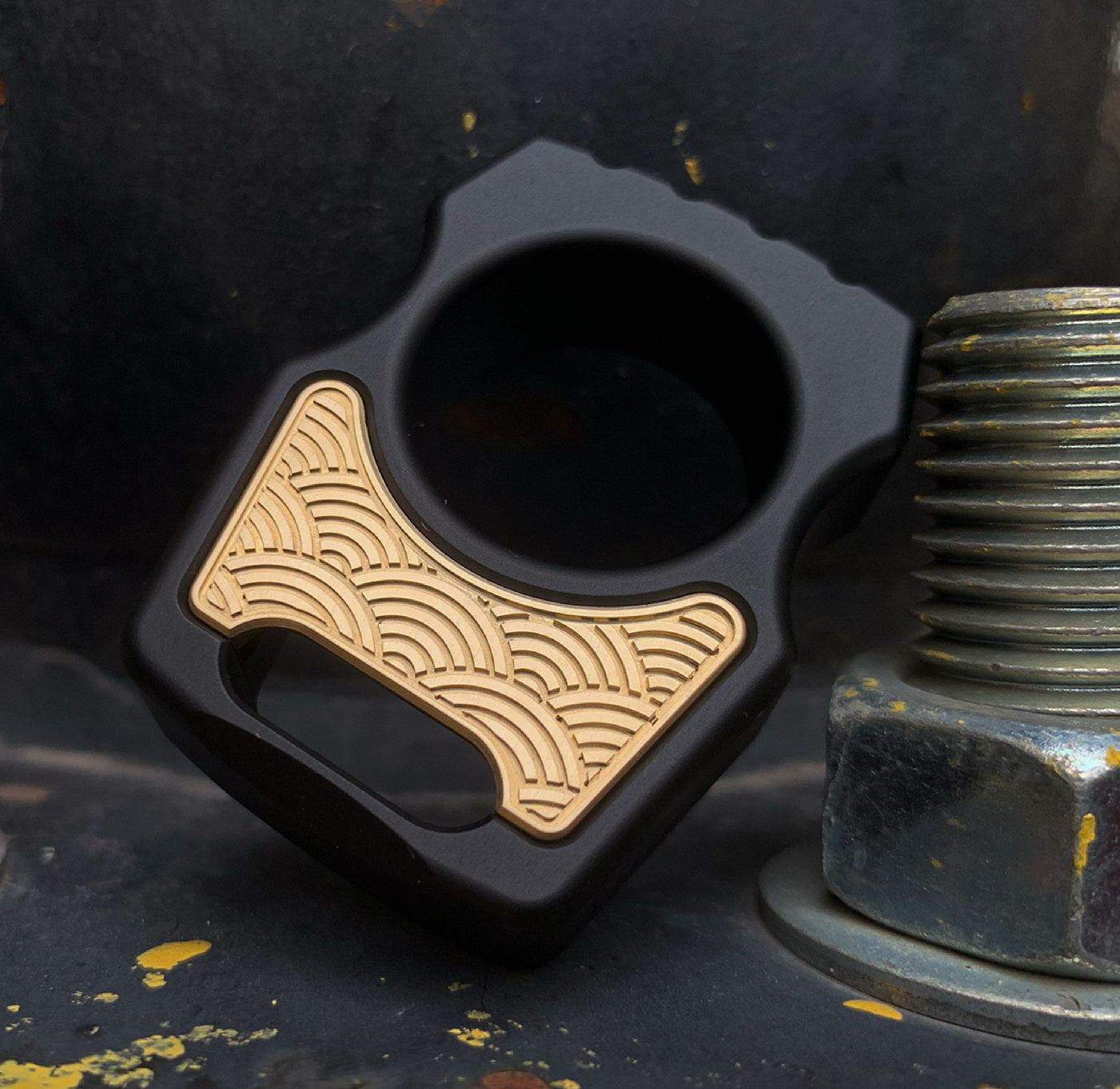 Brass Seigaiha Inlay for Swampy Custom Keychains