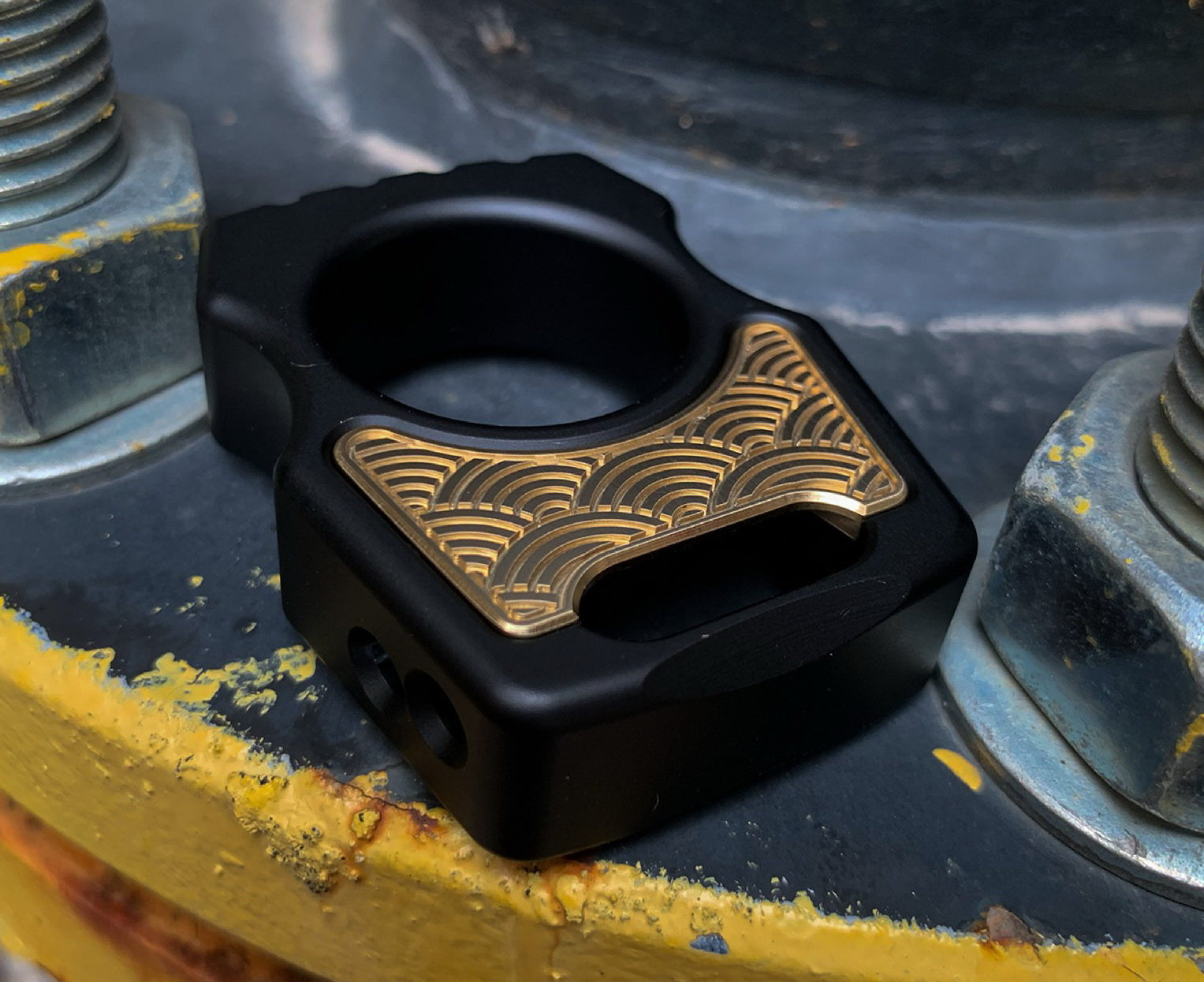 Brass Seigaiha Inlay for Swampy Custom Keychains