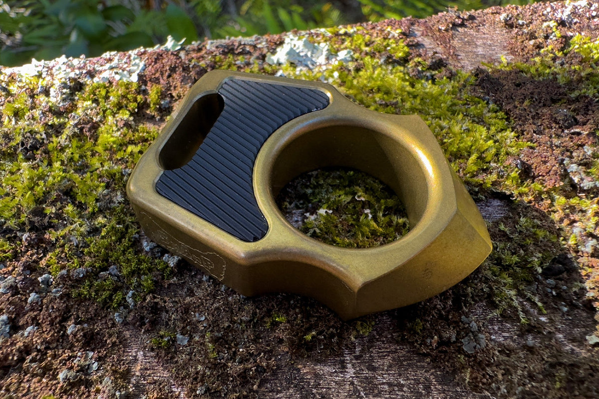 Aluminum Black Anodized Diagonal Lines Pattern Inlay for Swampy EDC