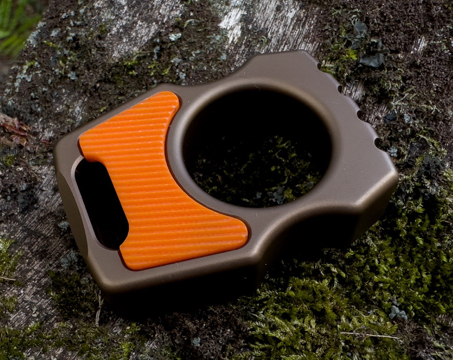 G-10 Orange Diagonal Lines Pattern Inlay for Swampy Custom Keychains