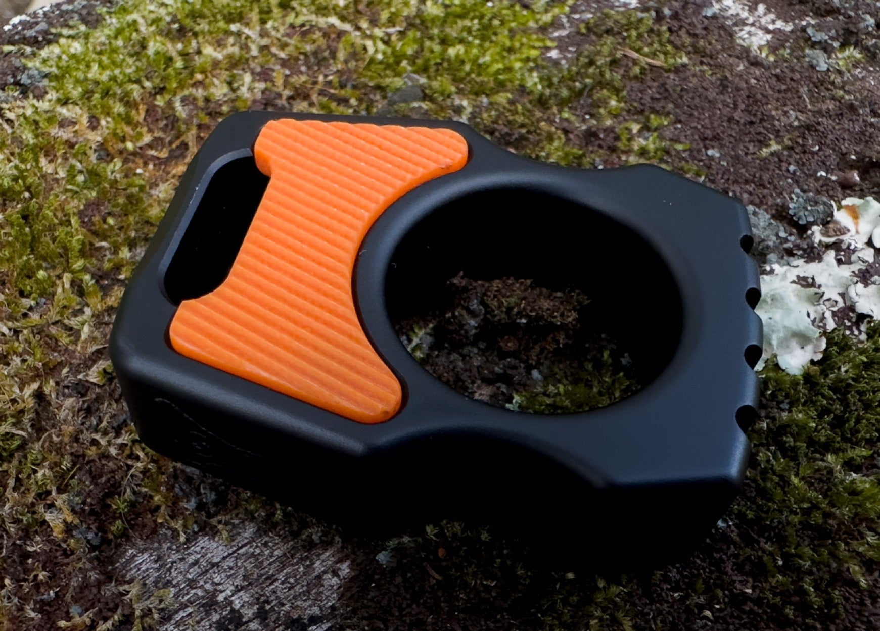 G-10 Orange Diagonal Lines Pattern Inlay for Swampy Custom Keychains