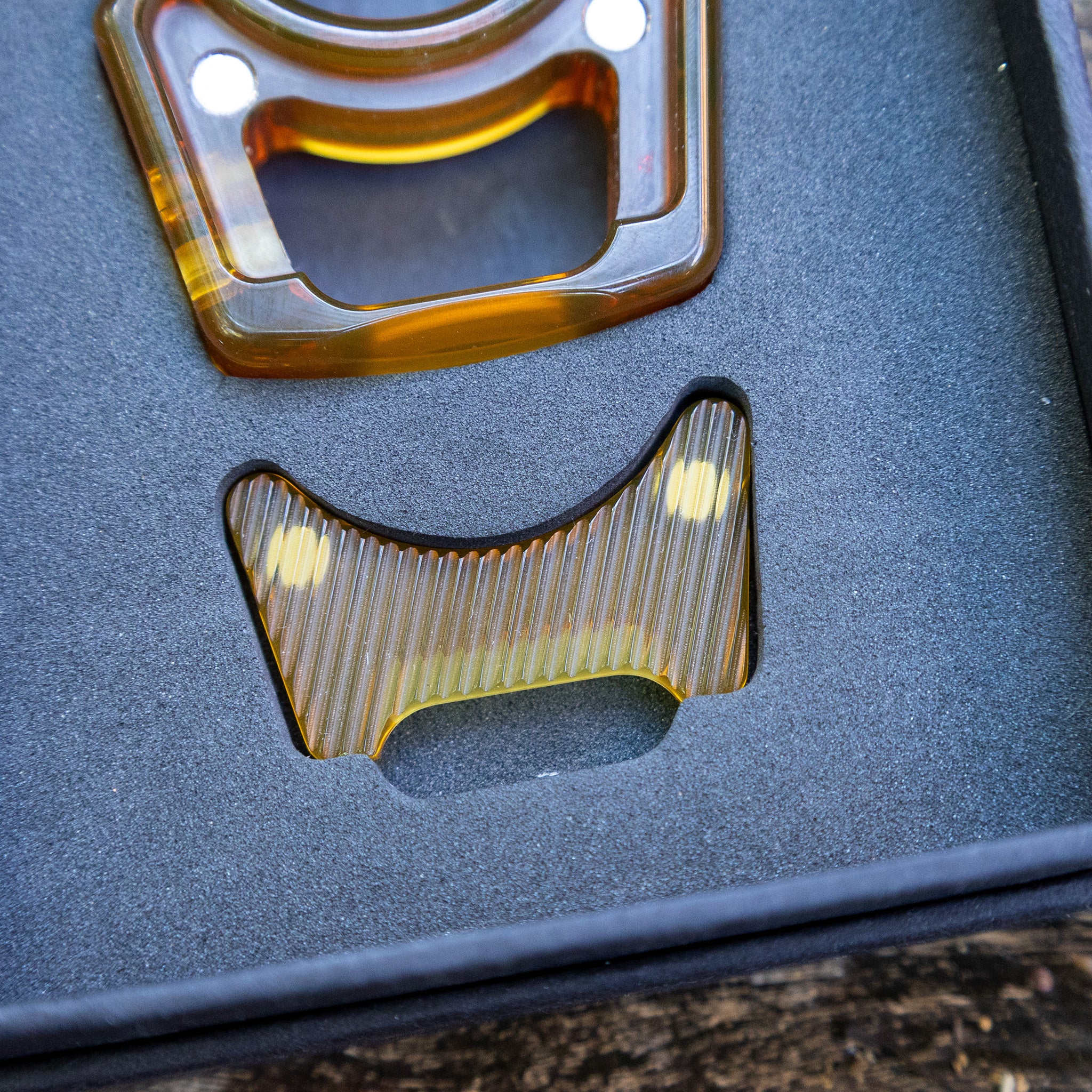 Ultem Diagonal Lines Pattern Inlay for Swampy Custom Keychains