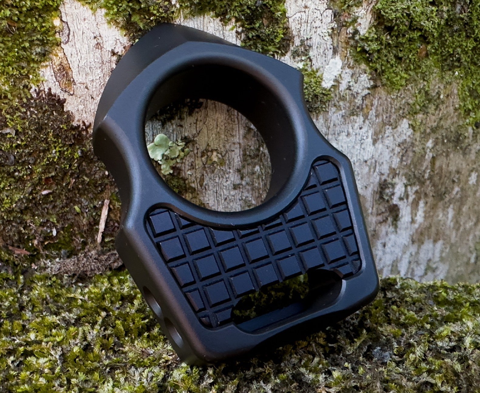 Aluminum Black Anodized Frag Pattern Inlay for Swampy Custom Keychains