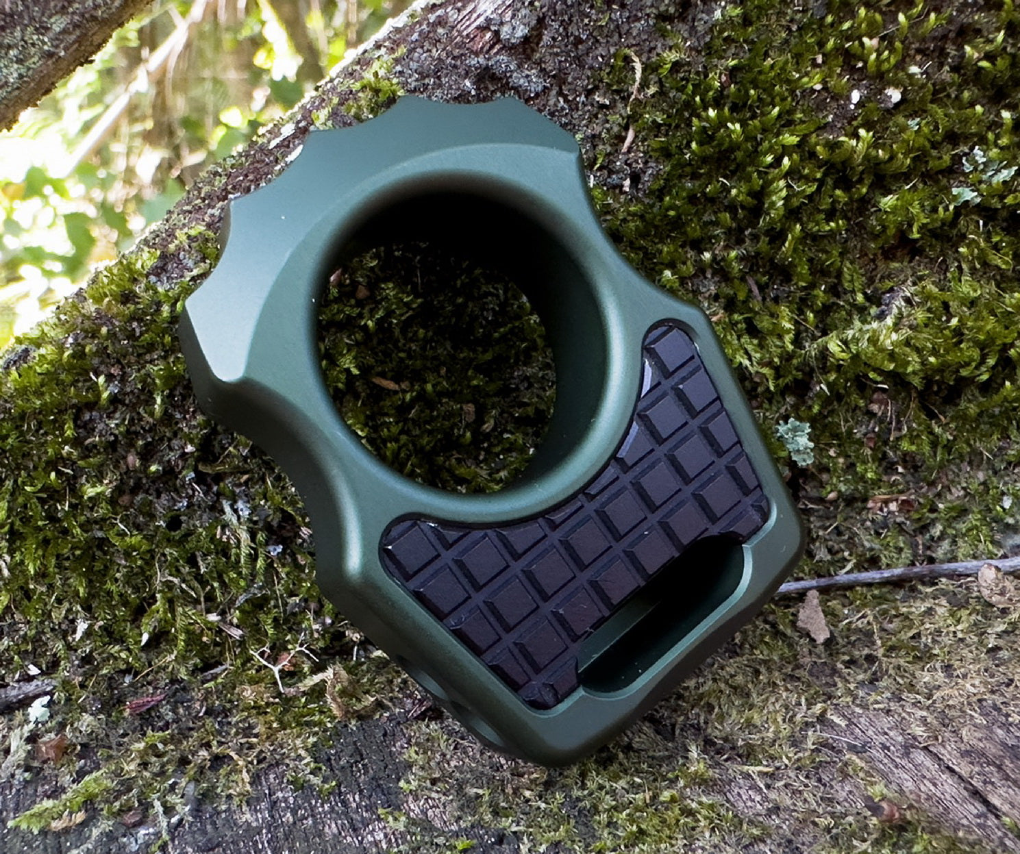 Aluminum Black Anodized Frag Pattern Inlay for Swampy Custom Keychains