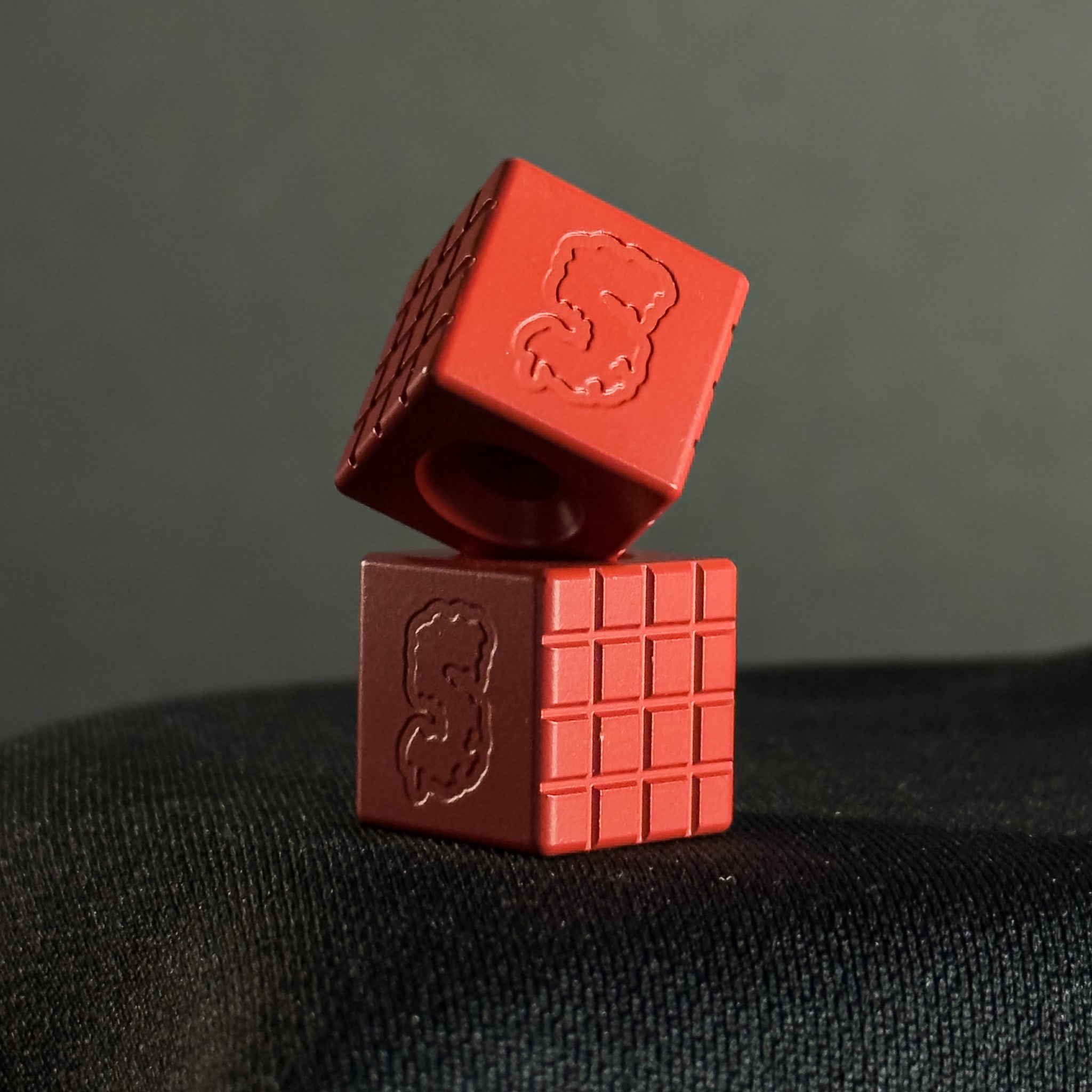 Paracord Bead Cube — Frag Pattern in Firehouse Red Cerakote