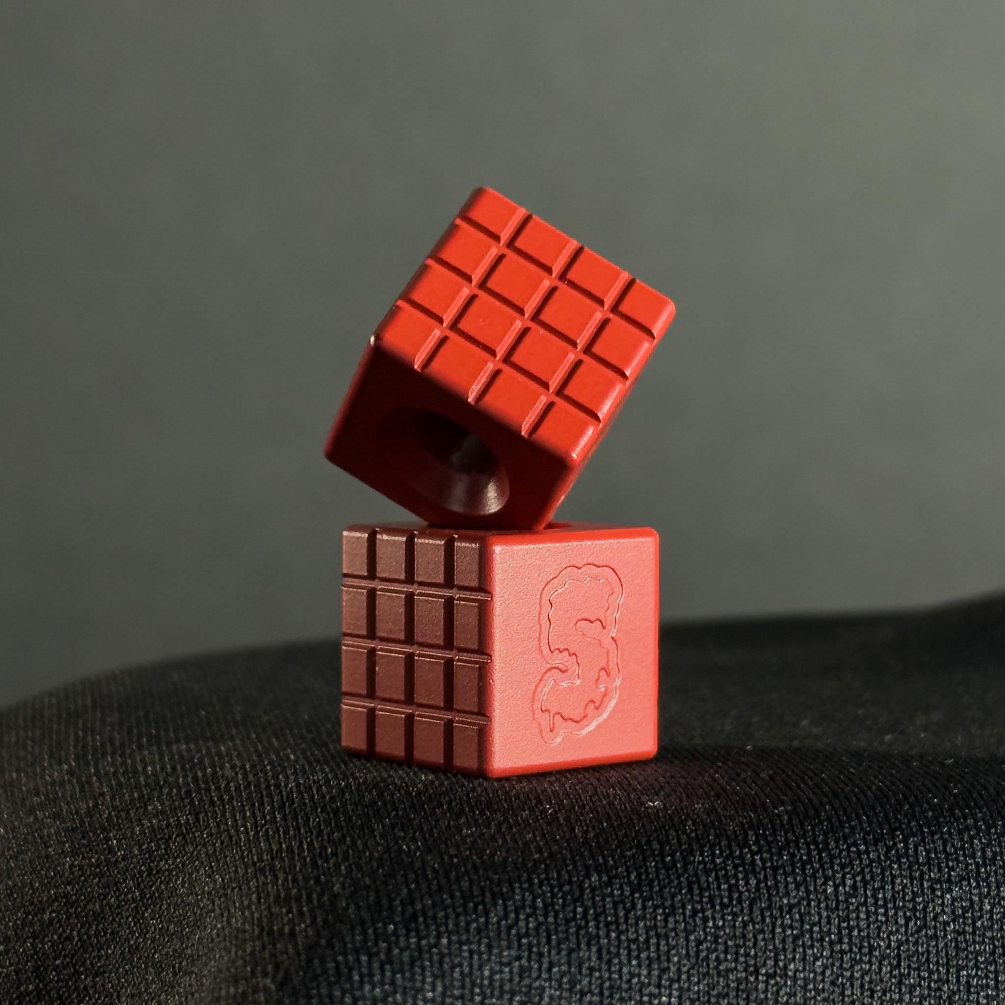 Paracord Bead Cube — Frag Pattern in Firehouse Red Cerakote
