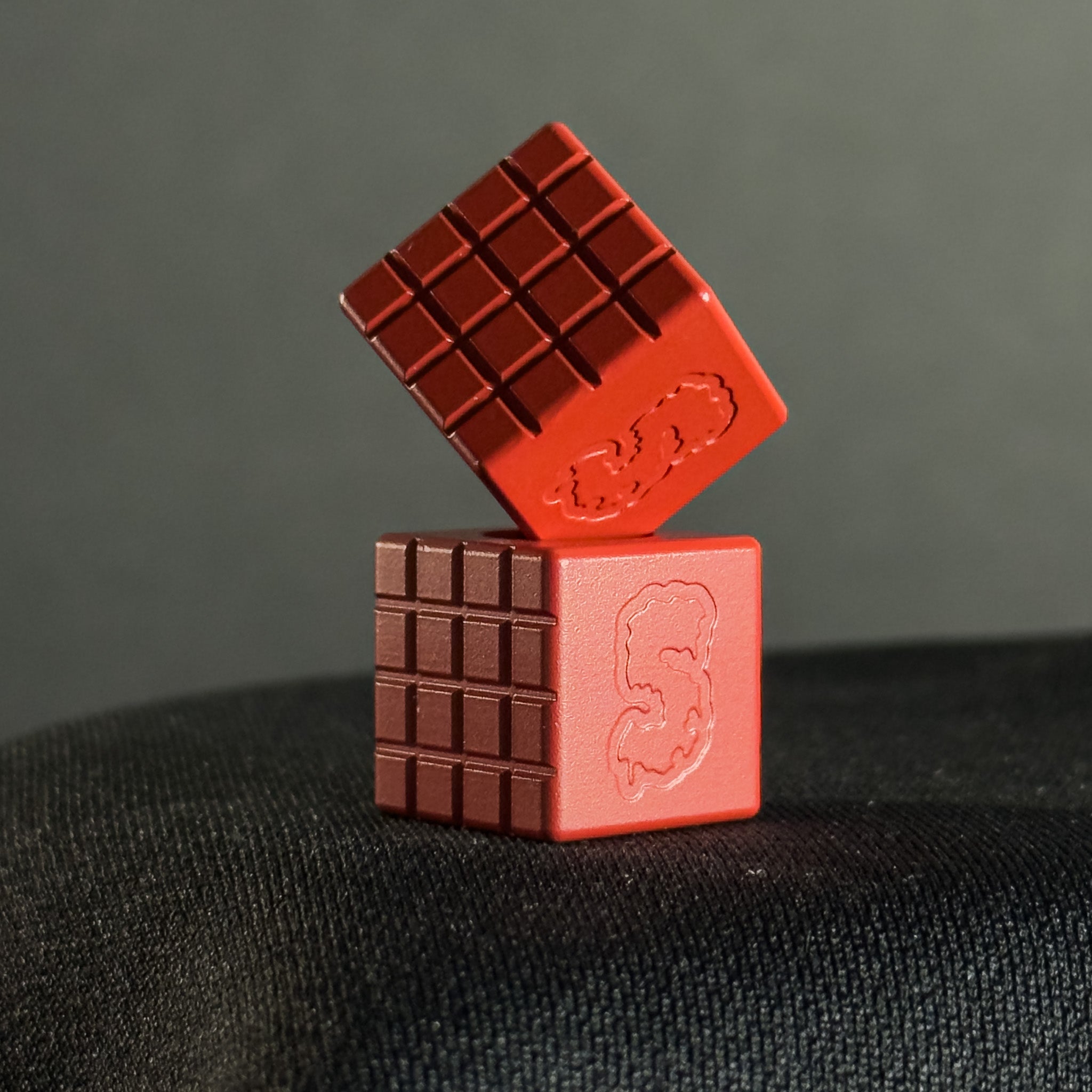 Paracord Bead Cube — Frag Pattern in Firehouse Red Cerakote