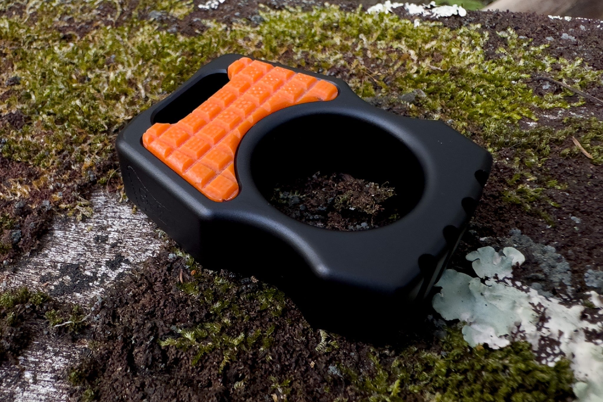 G-10 Orange Frag Pattern Inlay for Swampy Custom Keychains